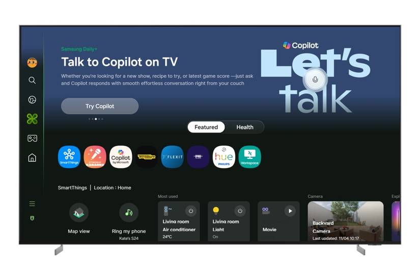 An image highlighting Copilot on a Samsung TV.
