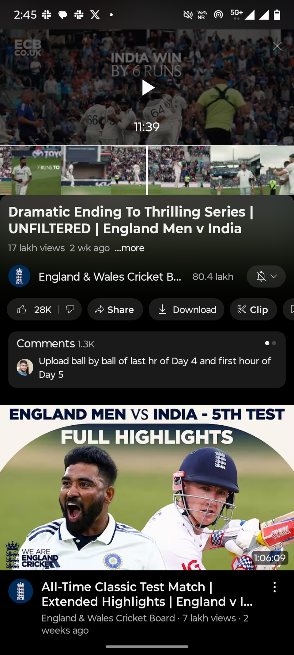 Screenshot showing YouTube's precise seeking