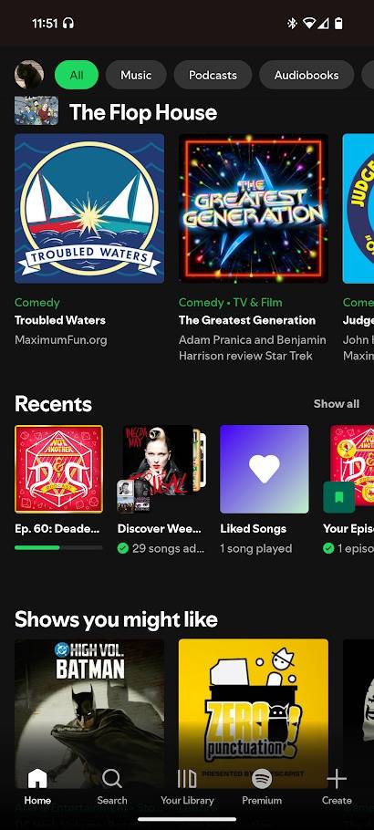 Spotify主屏幕