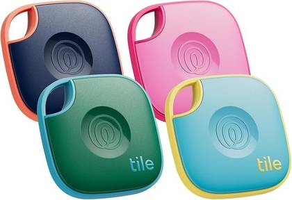 Tile Mate 4-pack in navy blue, pink, green and aqua lemon
