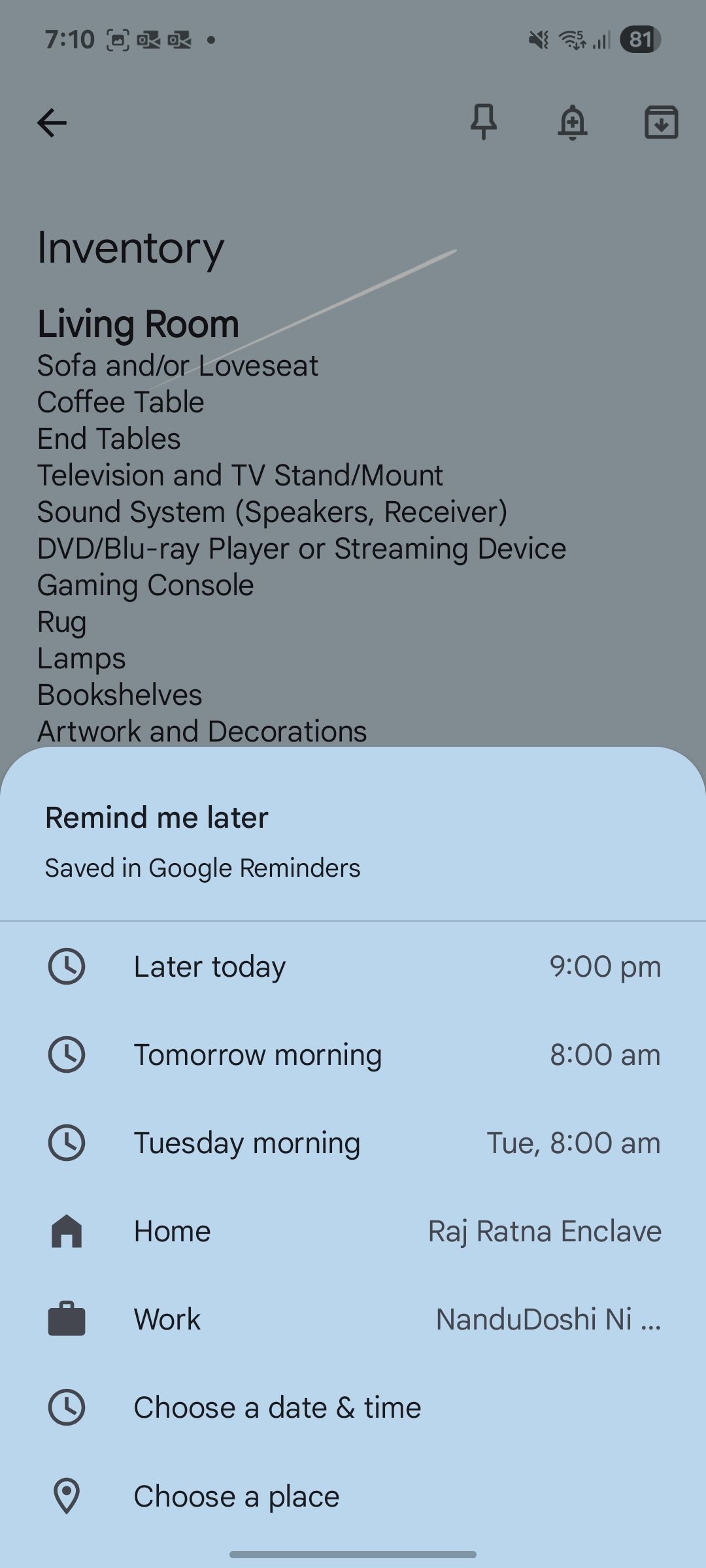 reminder for digital inventory