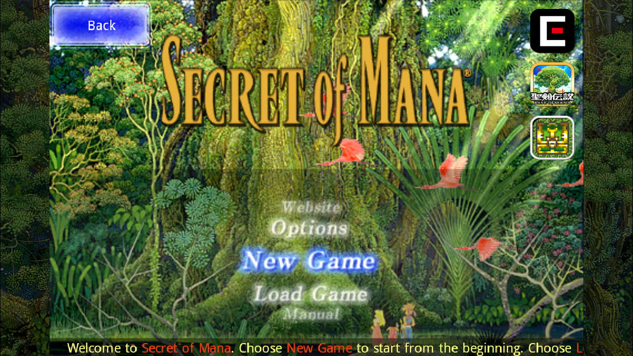 screenshot of secret of mana on Android