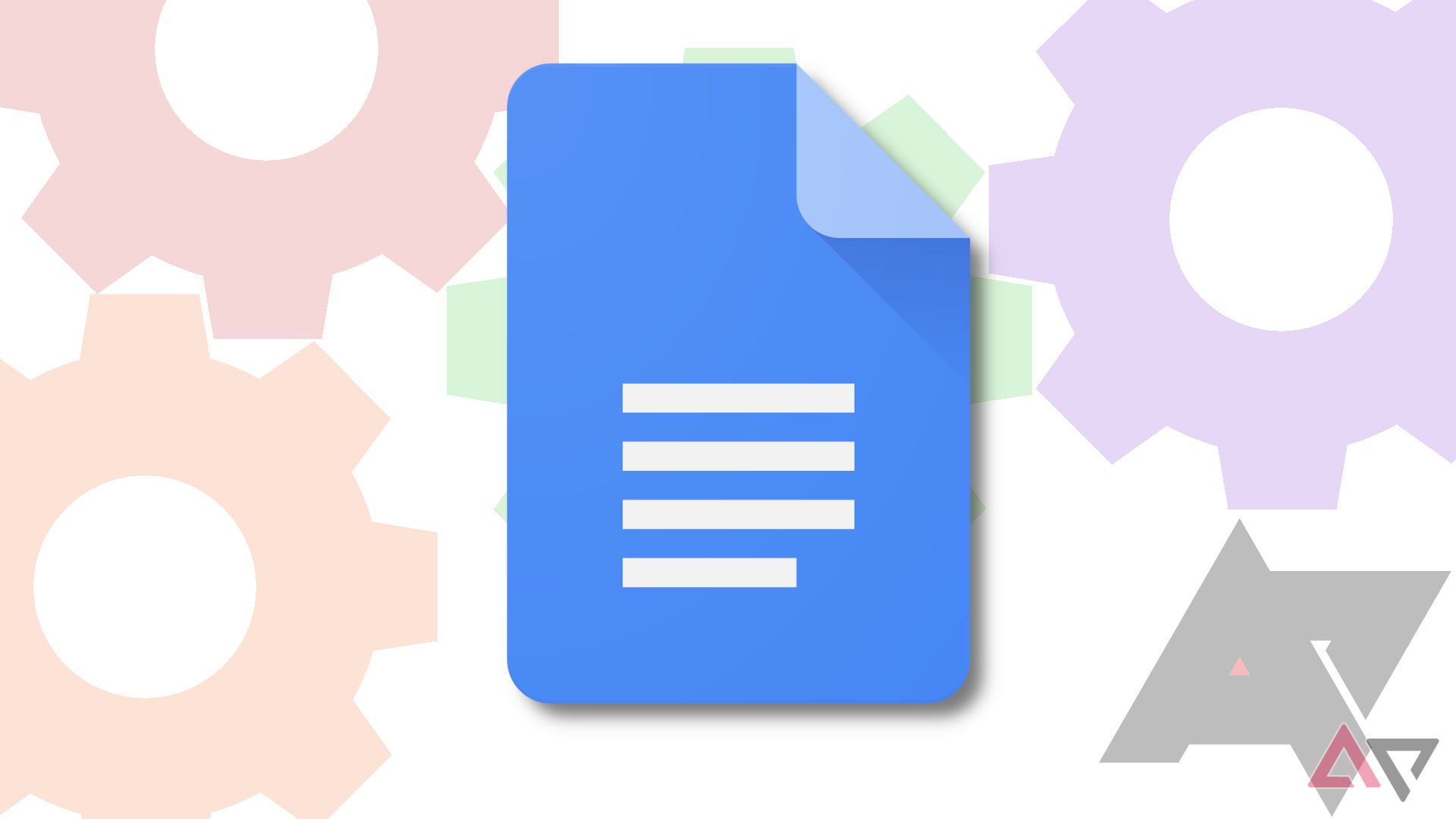 The Google Docs logo appears over colored gears suggesting advanced controls.