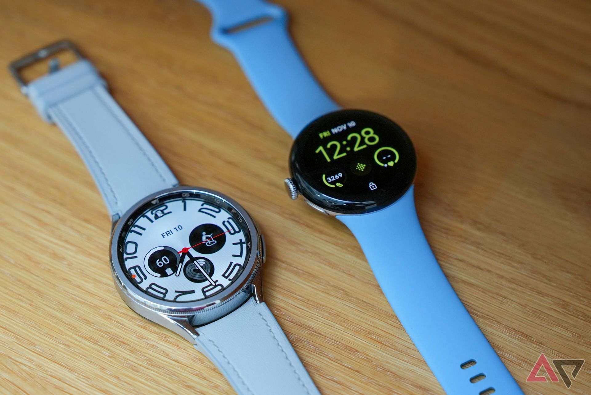 Pixel Watch 2 and Galaxy Watch 6 Classic Side on display on