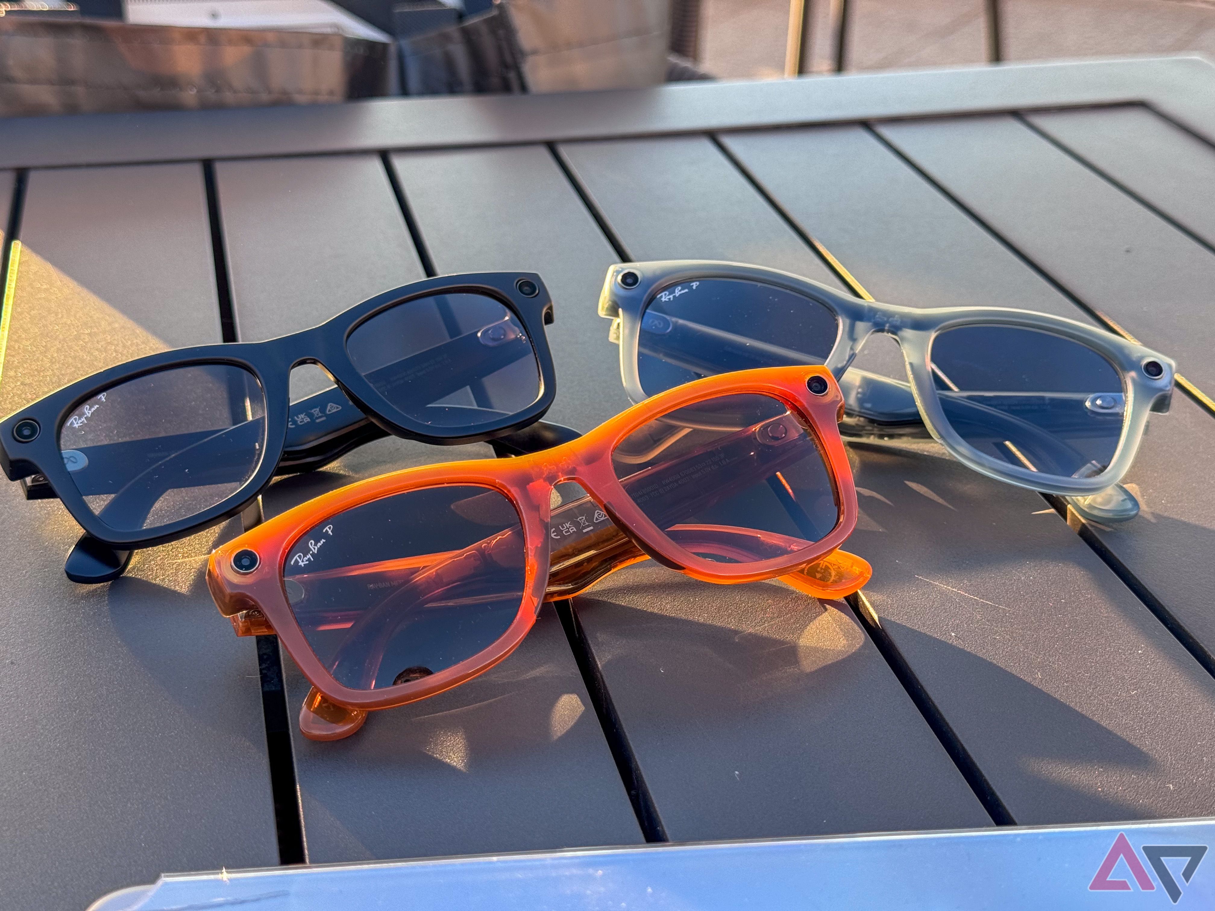 Ray-Ban Meta Blue Jeans, Black and Orange side-by-side