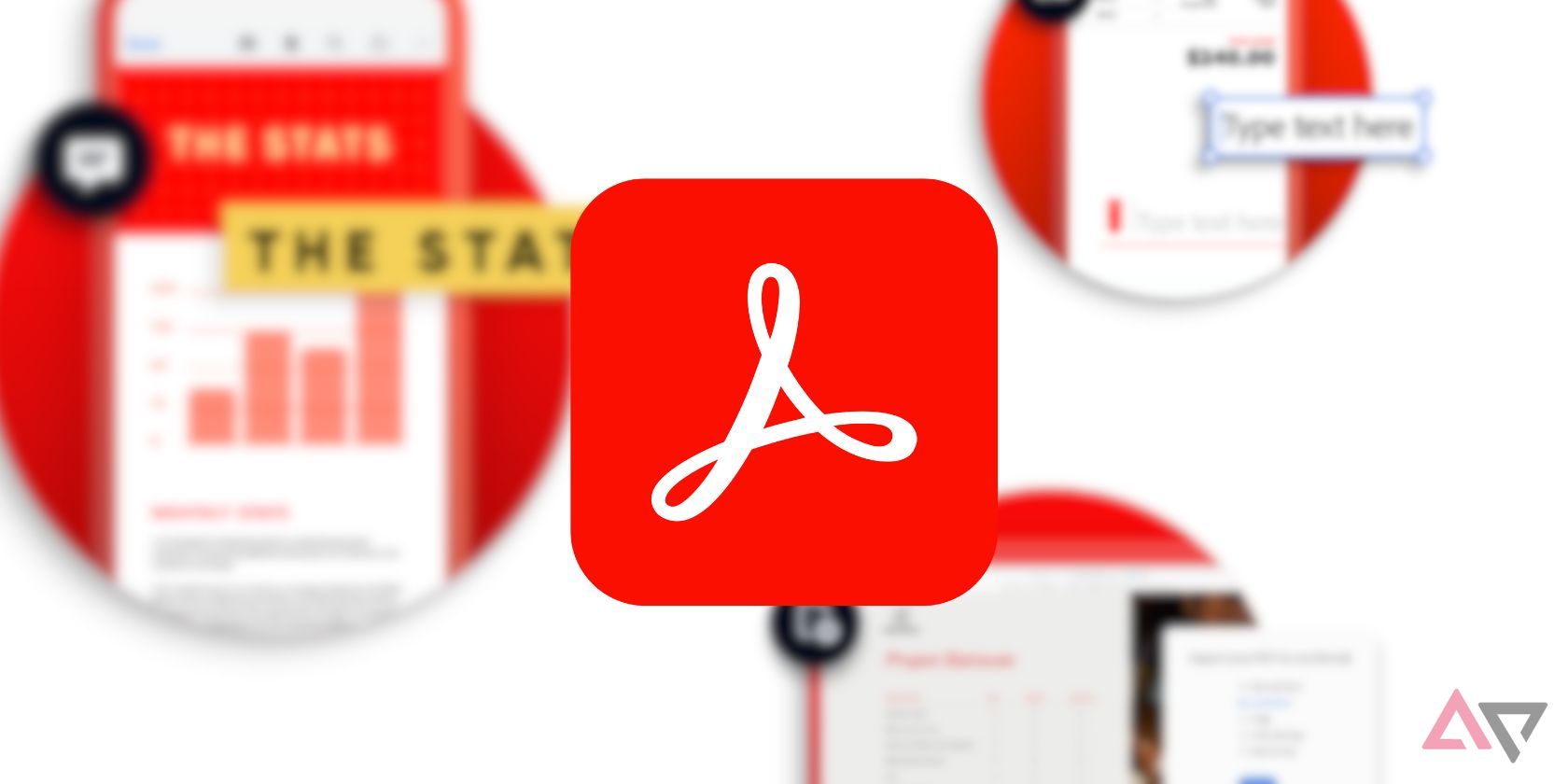 adobe acrobat logo superimposed on blurred graphics