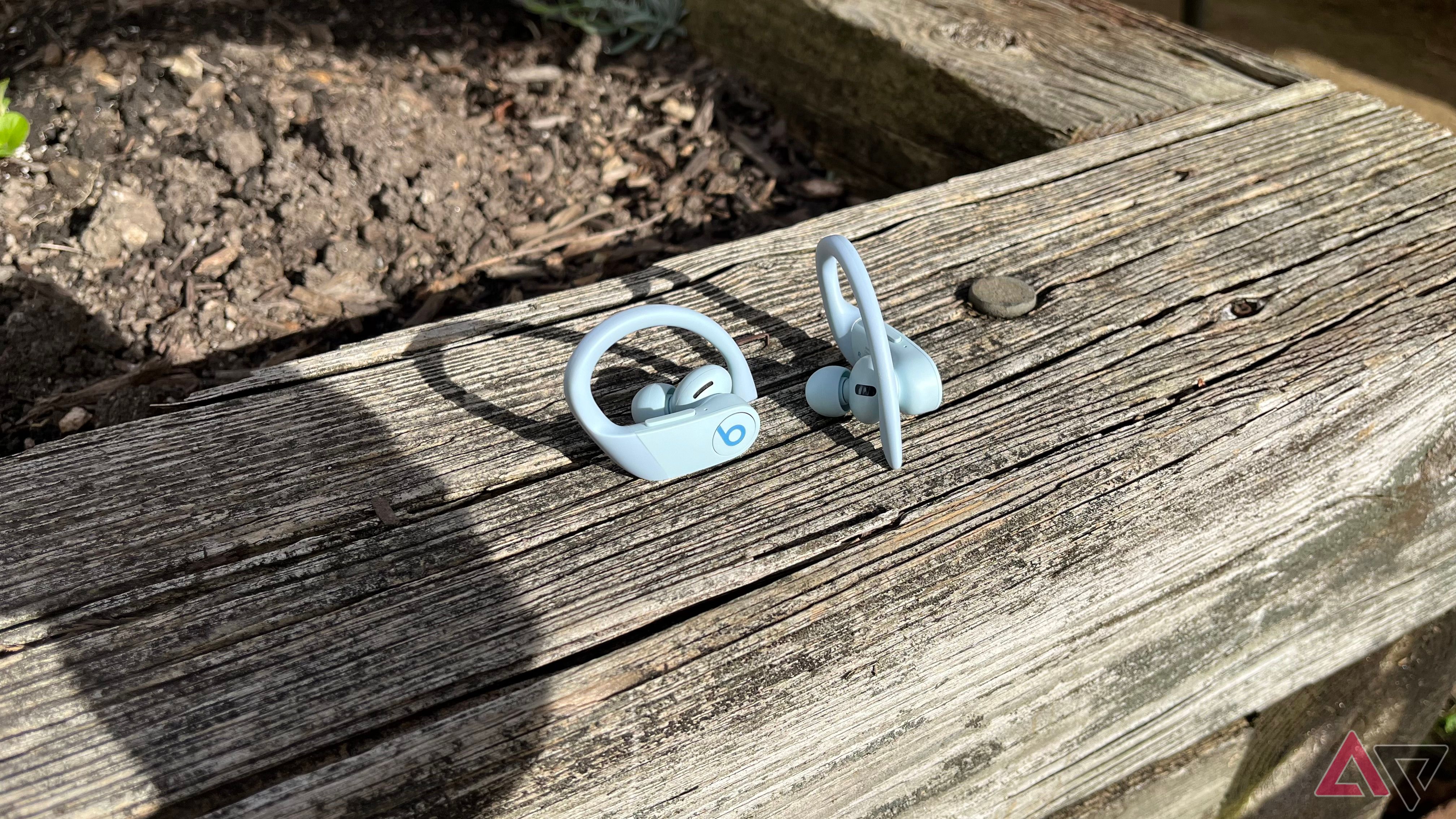 Beats Powerbeats Pro on planter just earbuds