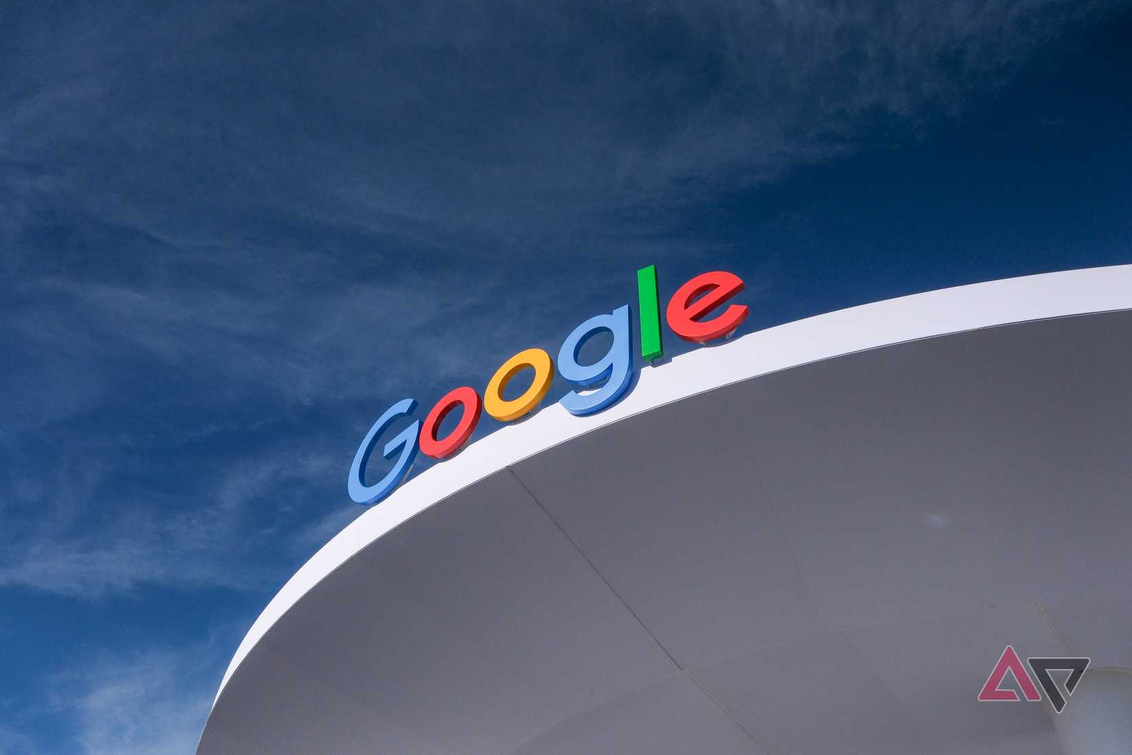 An outdoor sign reading 'Google'