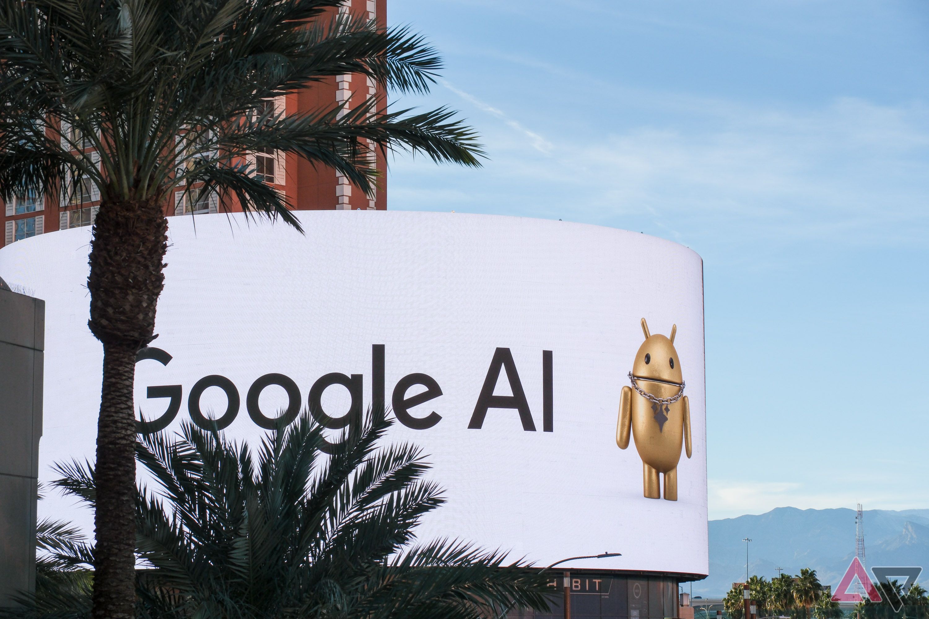 A billboard reading 'Google AI'