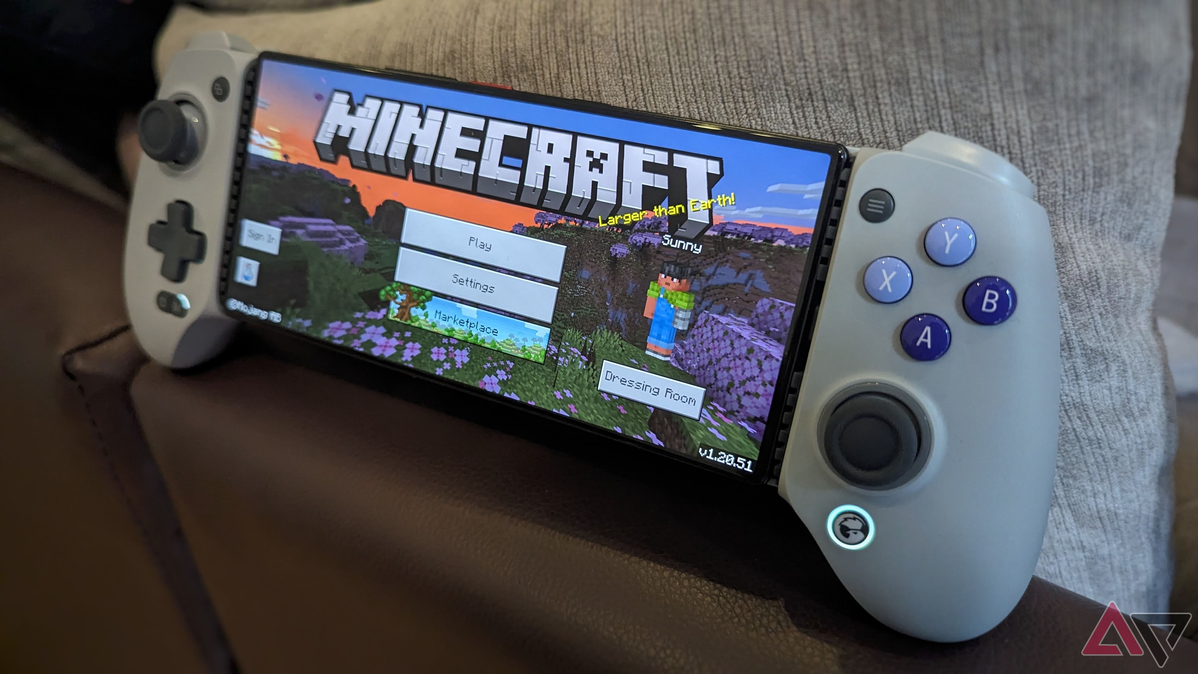 nubia android smartphone running minecraft in game controller