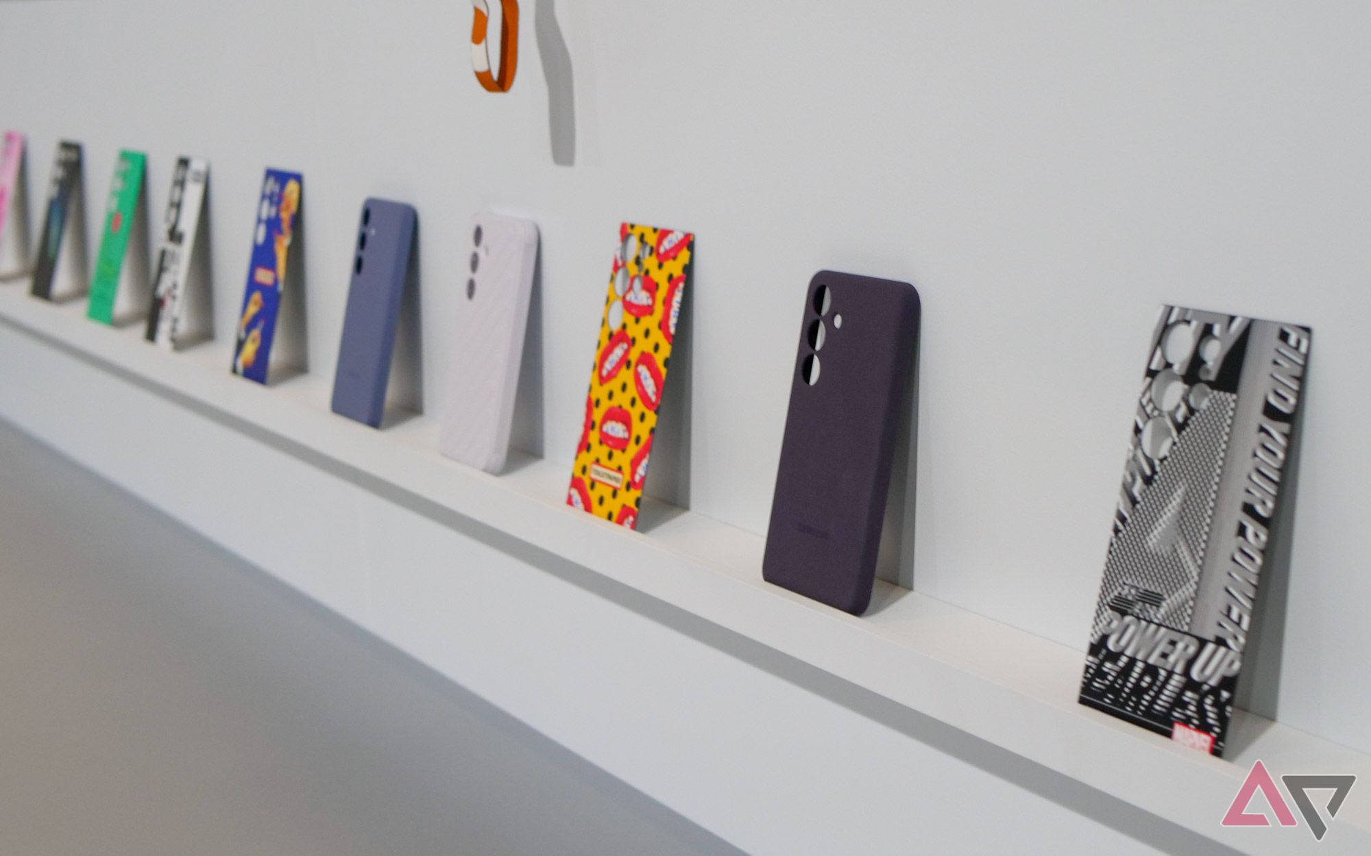 A wall of Galaxy S24 cases.