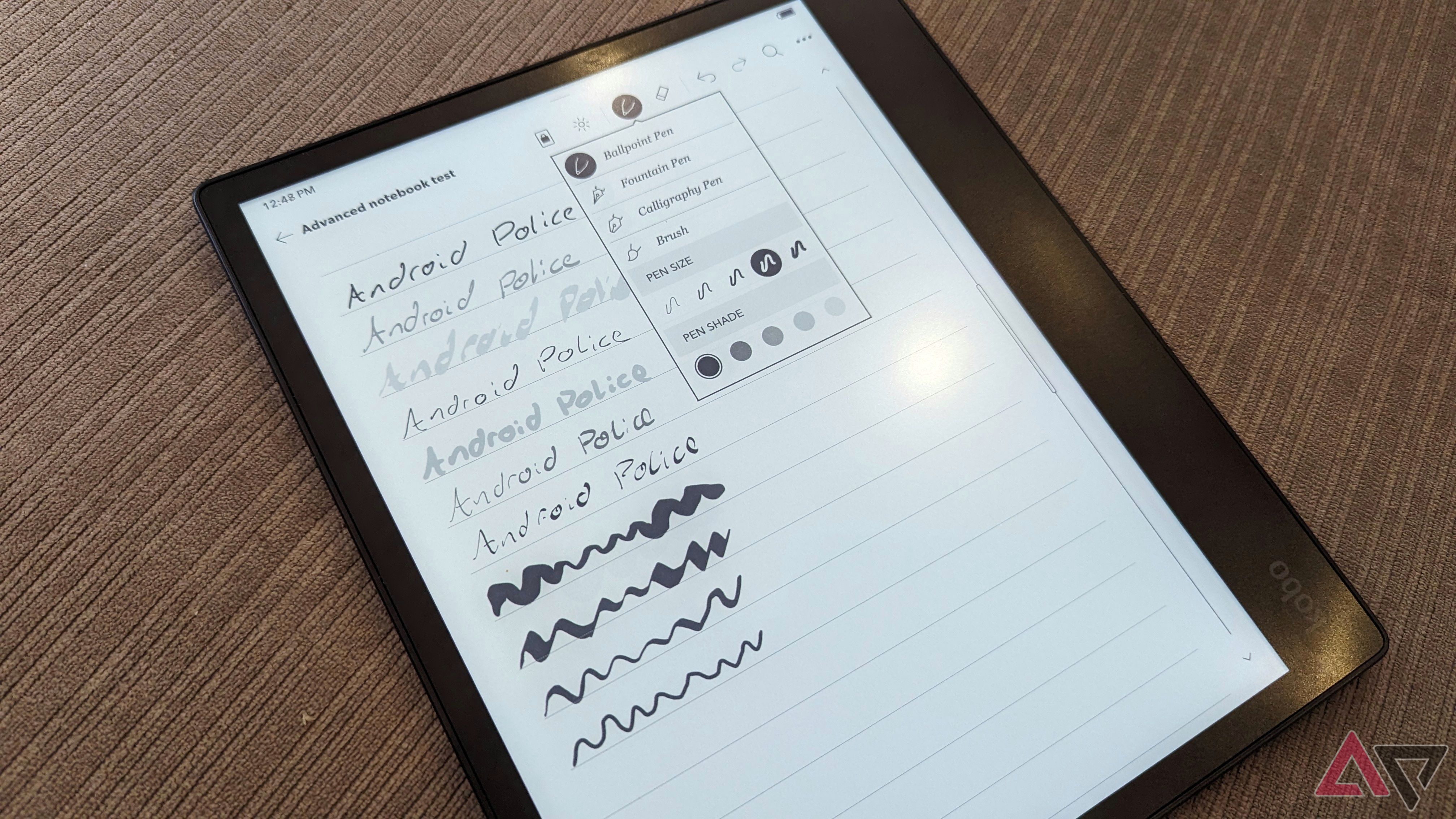 examples of handwriting on kobo ereader