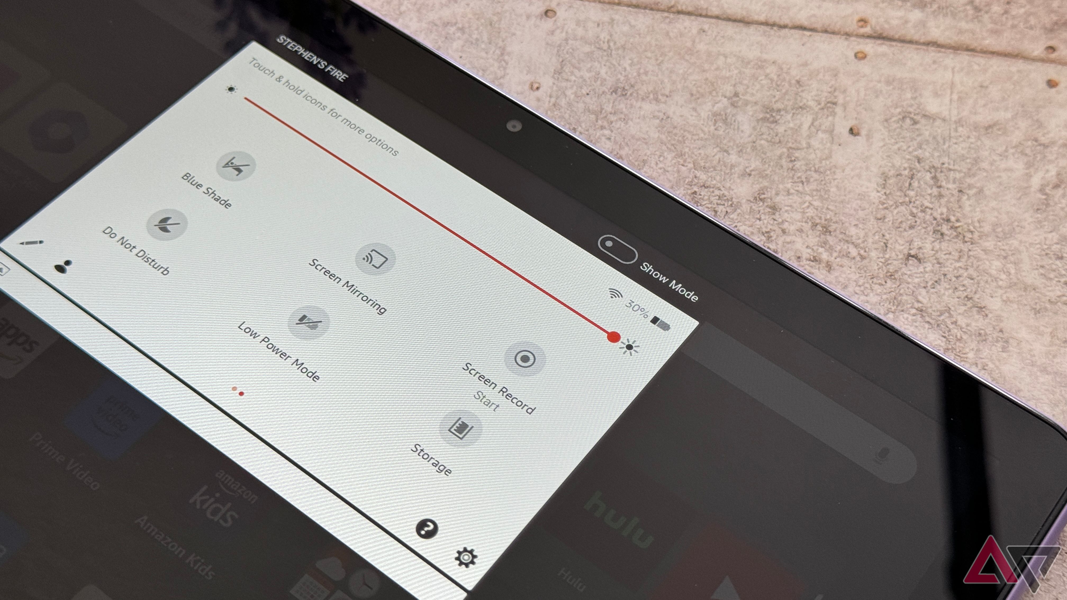 Echo Show mode toggle on the Amazon Fire HD 10