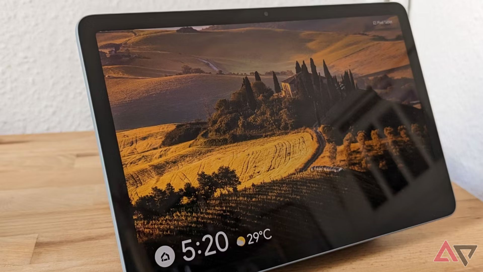 pixel tablet on light wood surface