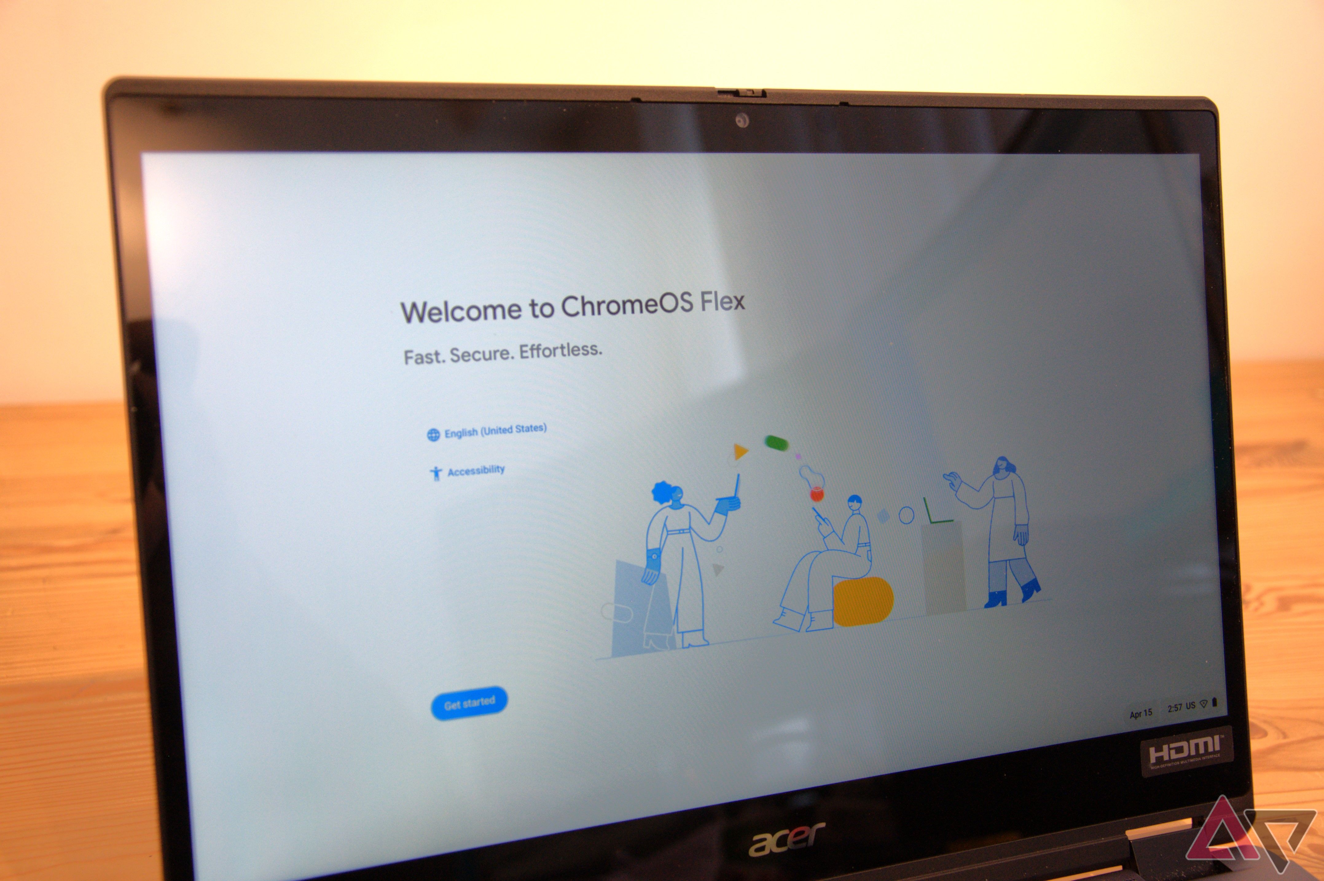 ChromeOS Flex boots for the first time on an Acer laptop