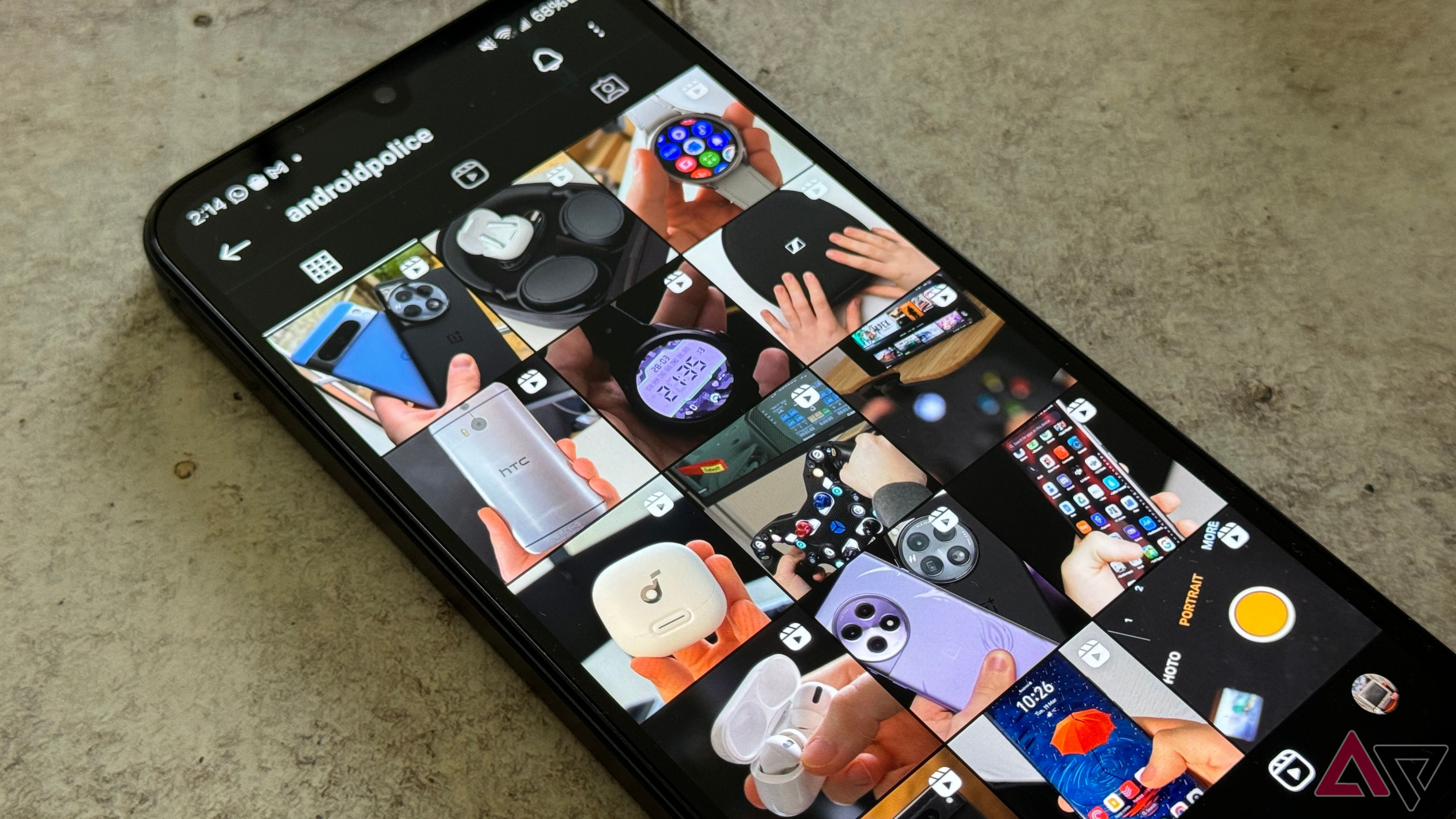 Instagram running on the Galaxy A15