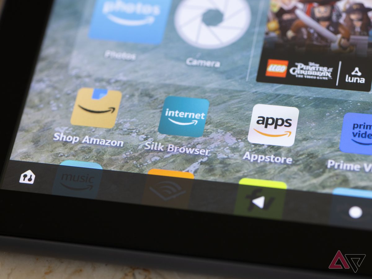 A close up of apps on the Kindle Fire HD 8 Plus tablet