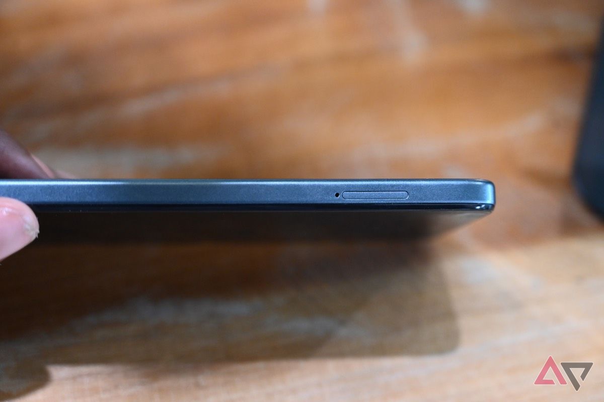 View of left side of Moto G 5G showing SIM card slot 