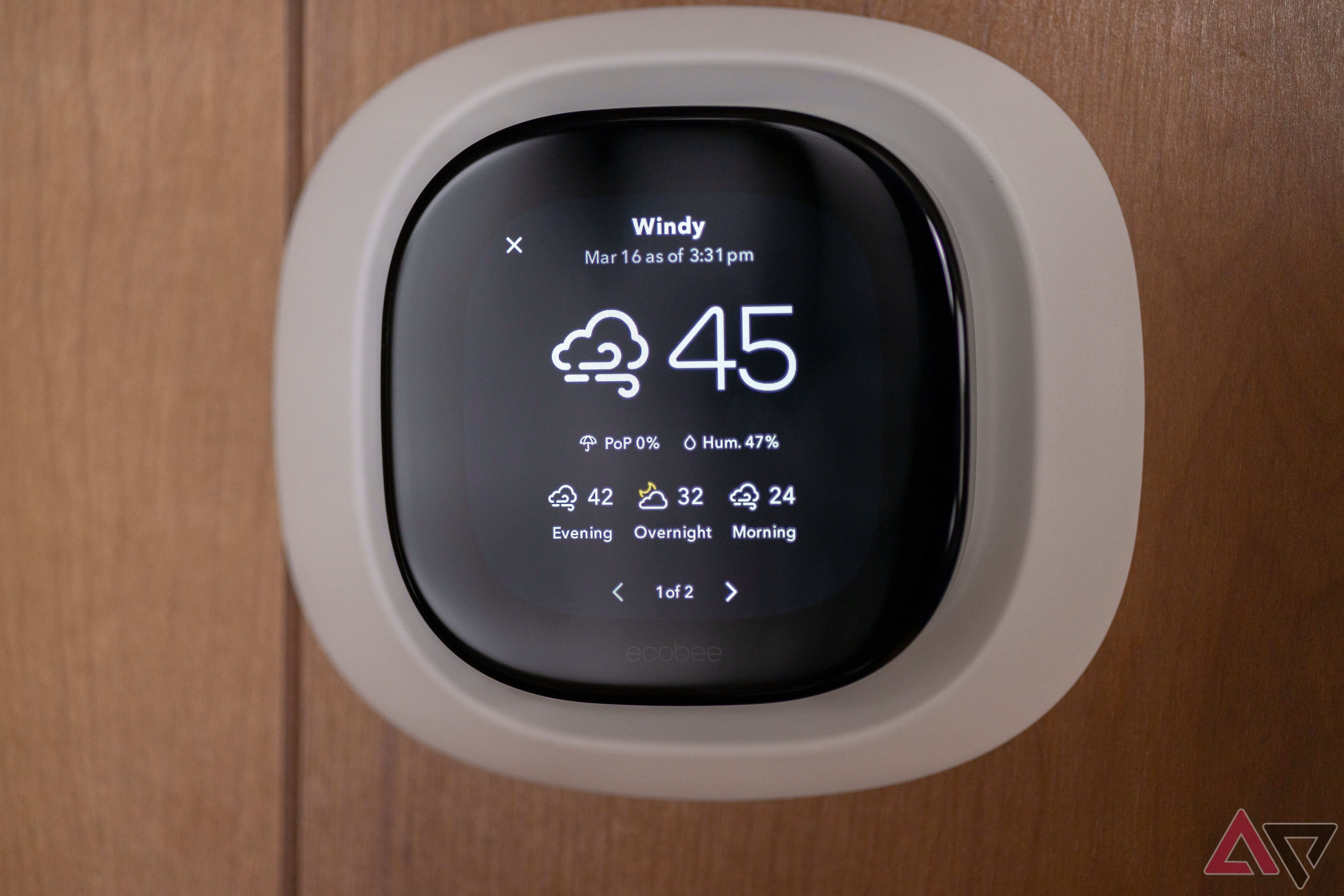 Local weather forecast on Ecobee Premium smart thermostat