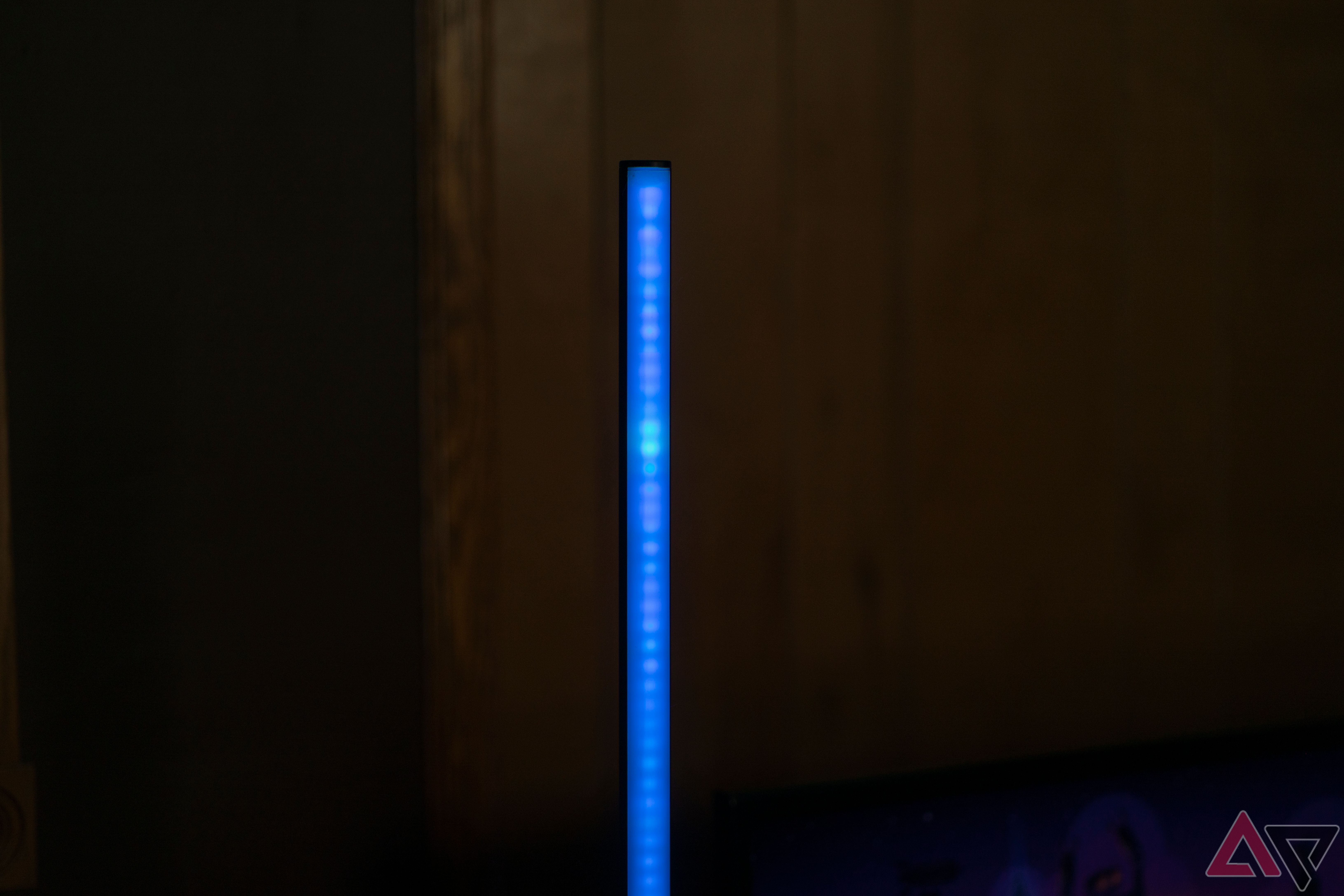 Close up of blue lighting on Govee Floor Lamp 2