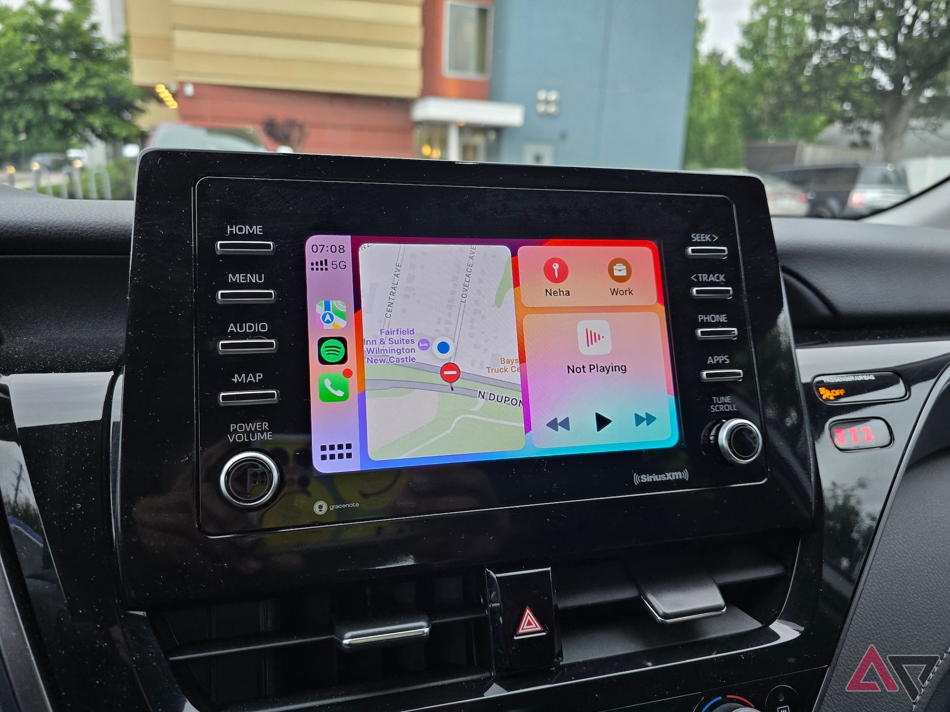 The Apple CarPlay homescreen shown on a Toyota Camry display