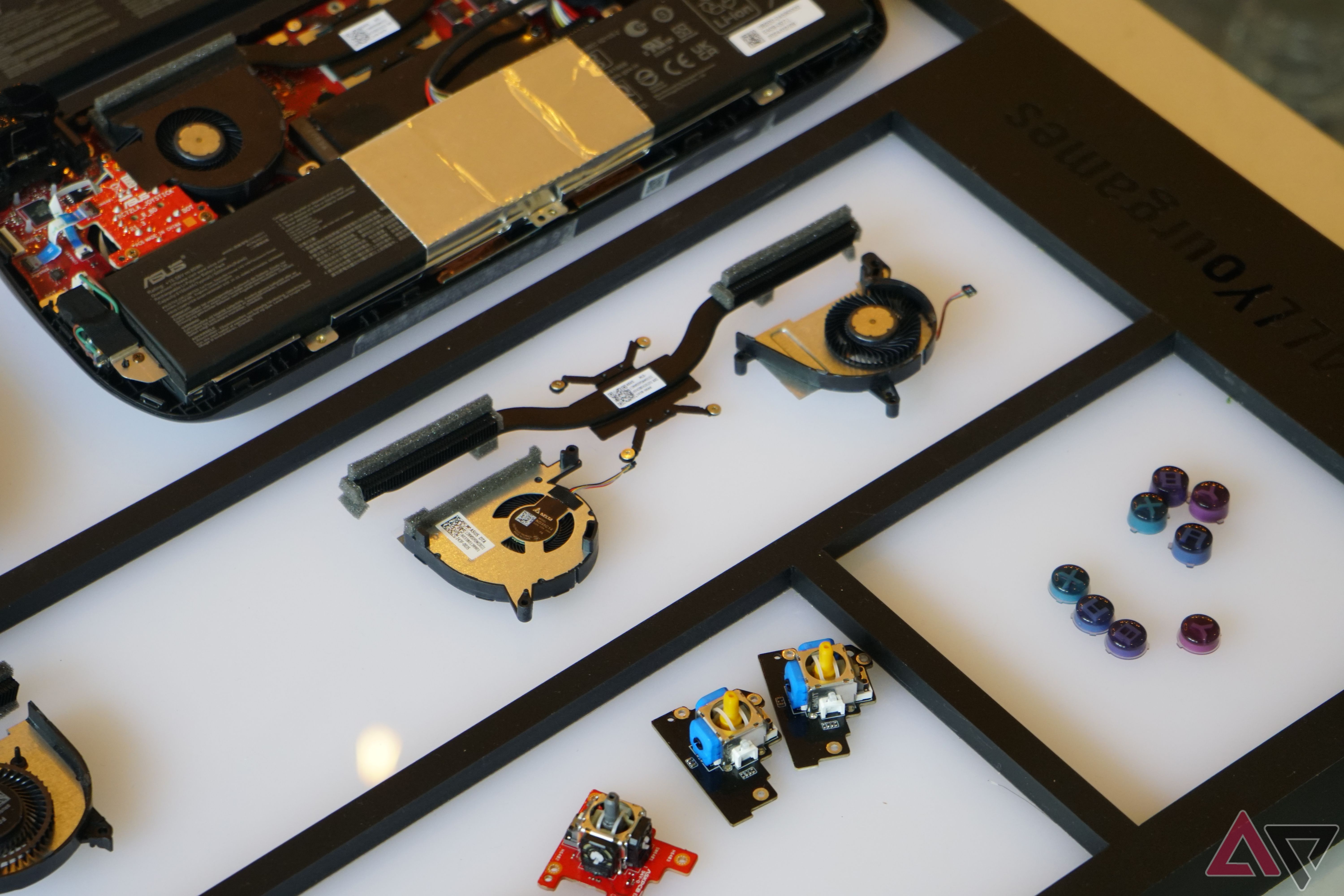 asus rog ally x teardown showing new fans