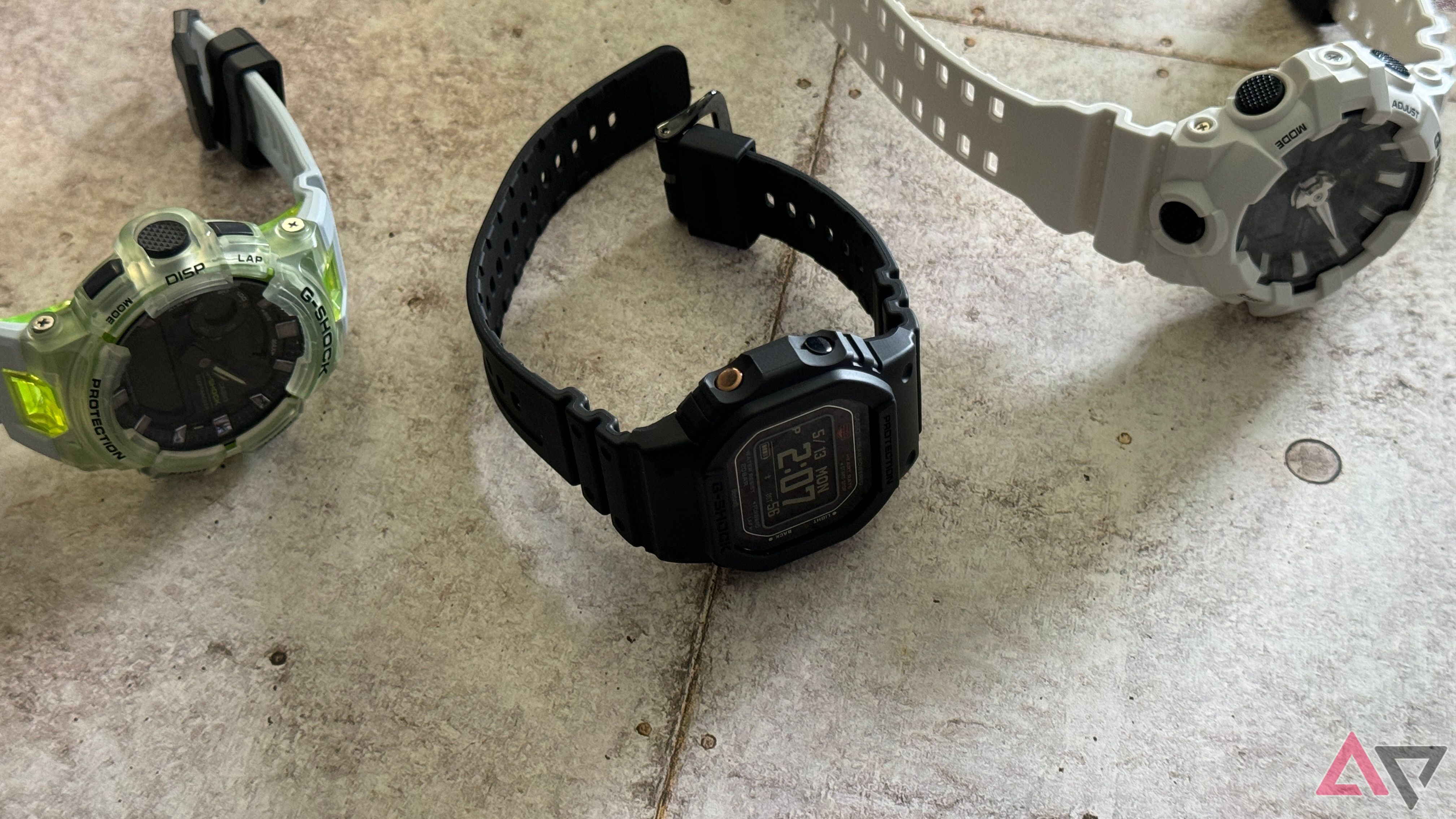 G-Shock Move DWH5600 surrounded by other Casio G-Shocks