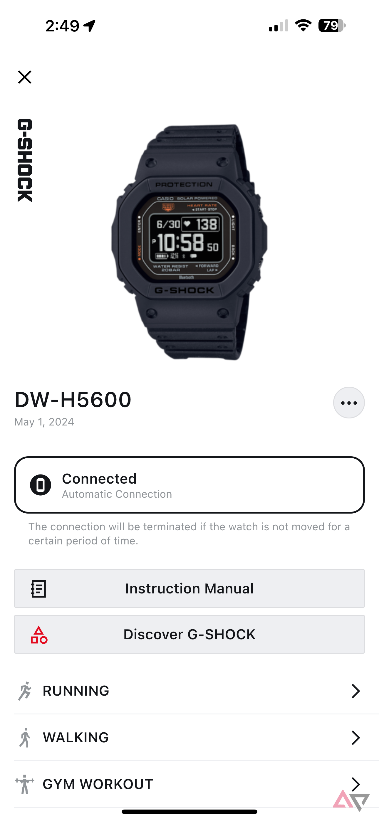 Casio G-Shock Move DWH5600 Watch App