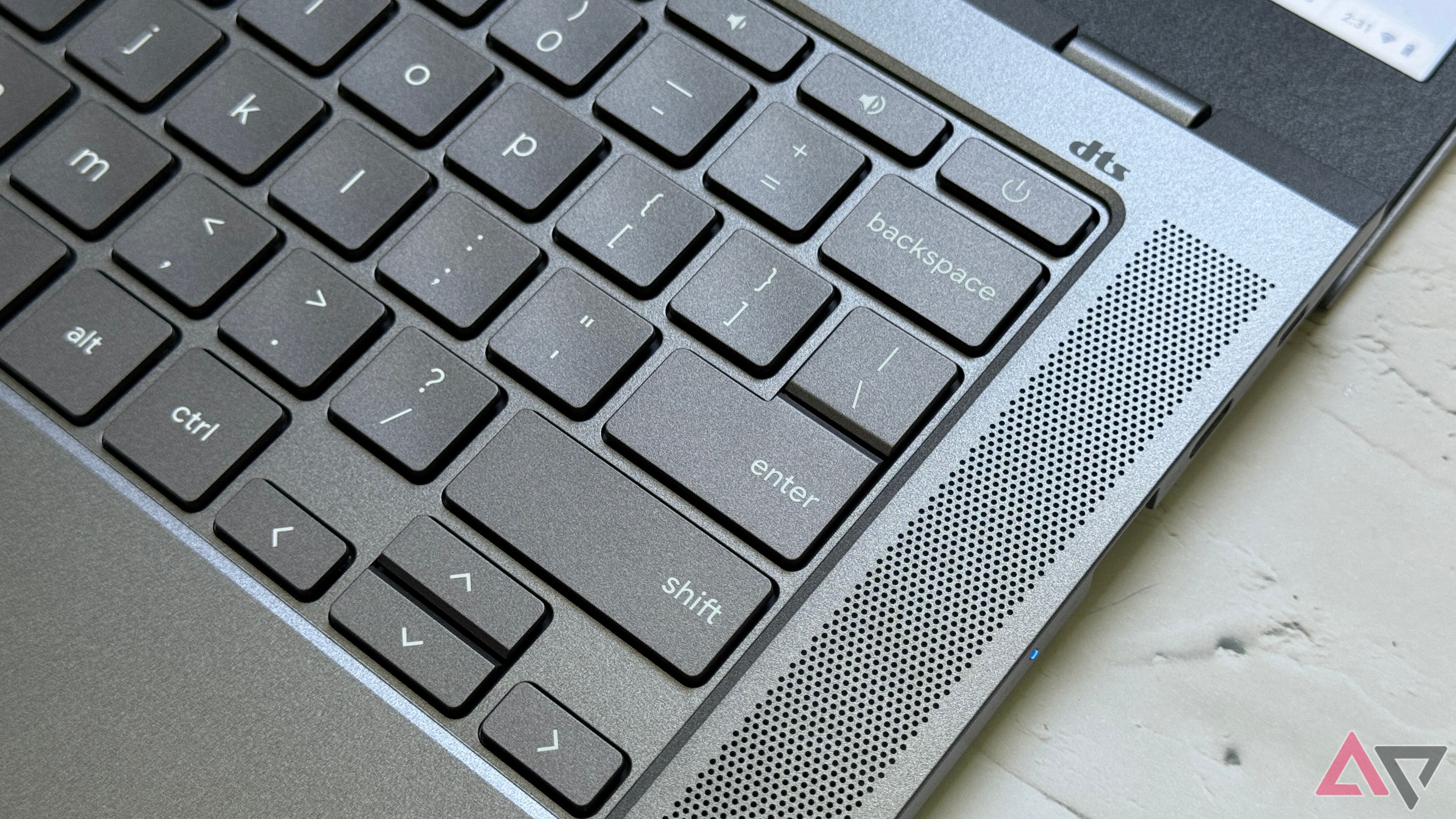 Keyboard and build quality of the Acer Chromebook Plus 514