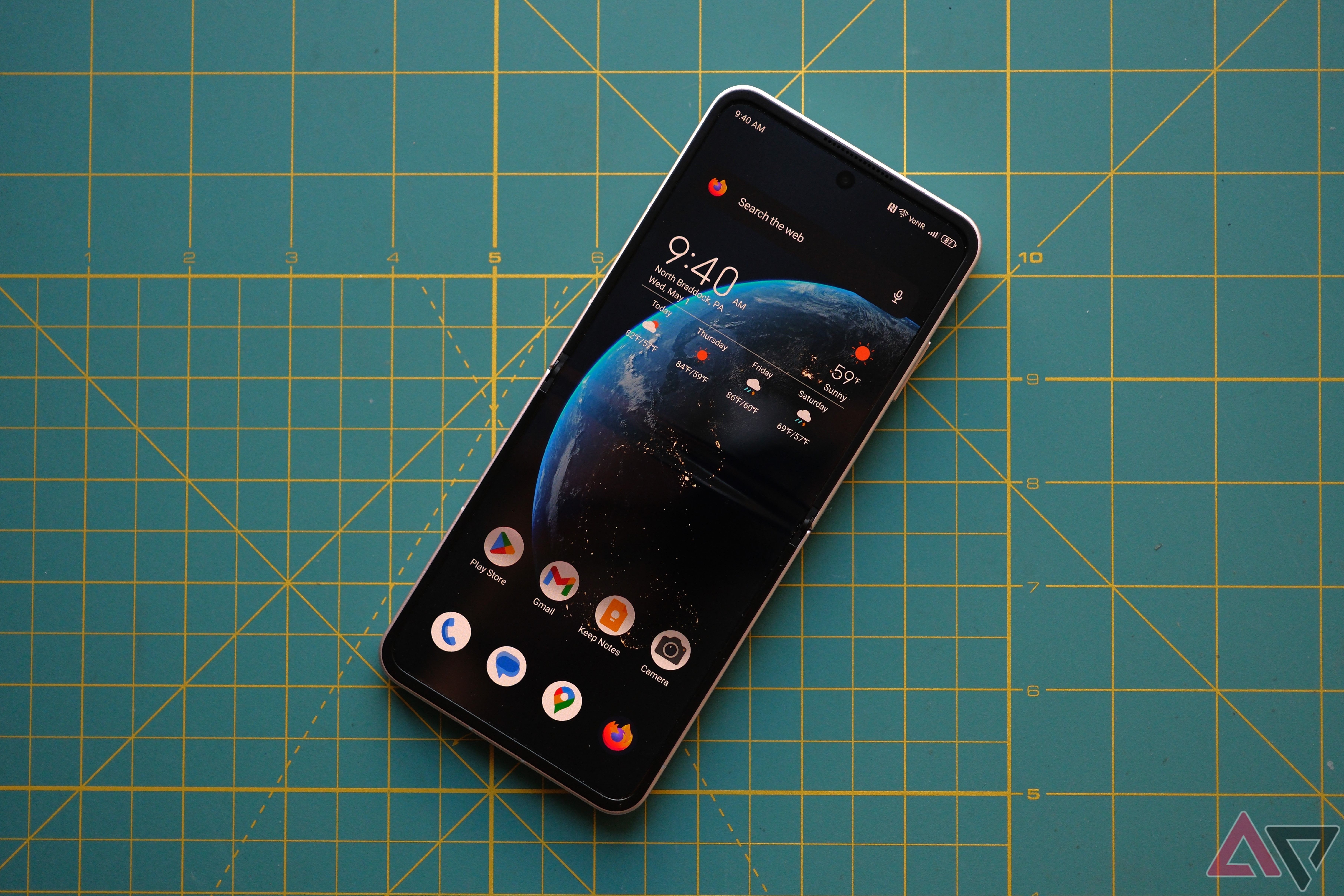 Nubia Flip 5G open on mat screen up