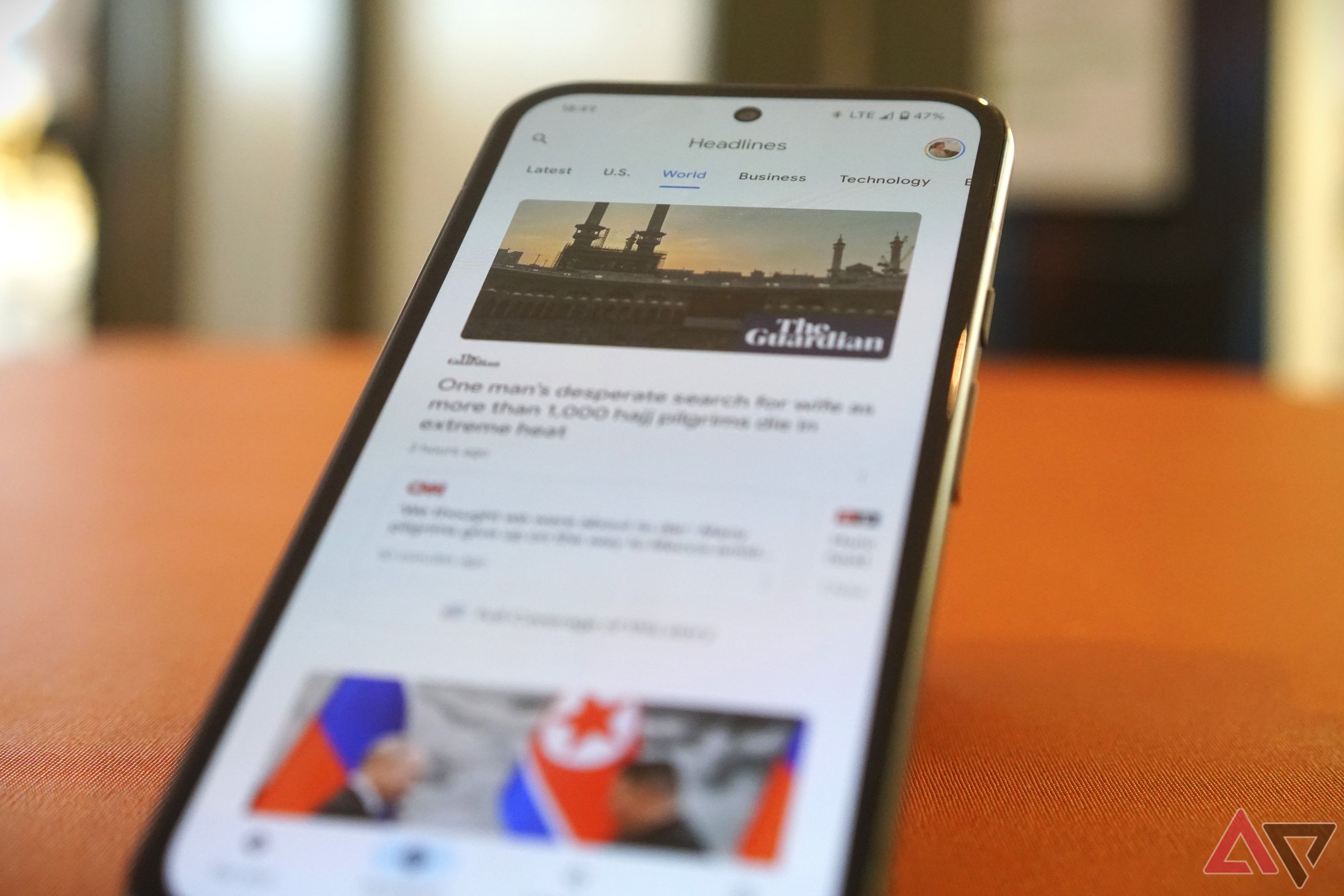The top world stories in the Google News app