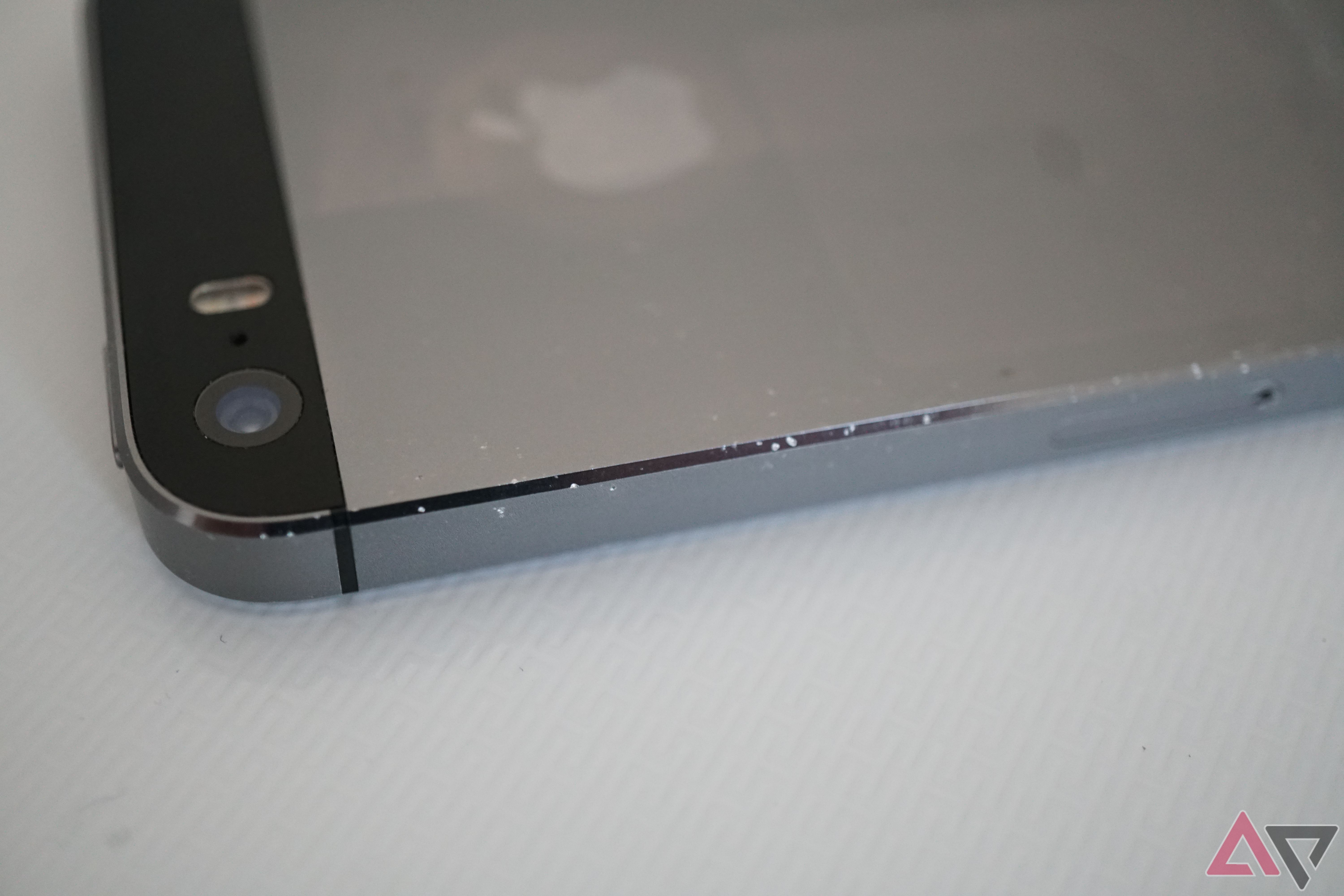 A photo of a scratched iPhone 5S