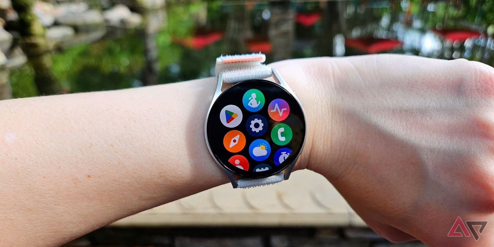 galaxy watch 6 showing apps on a wrist