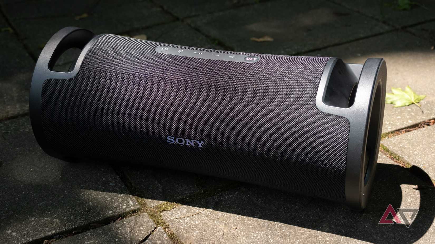Sony Olt Field 7 Speaker sitting on the courtyard of the stone