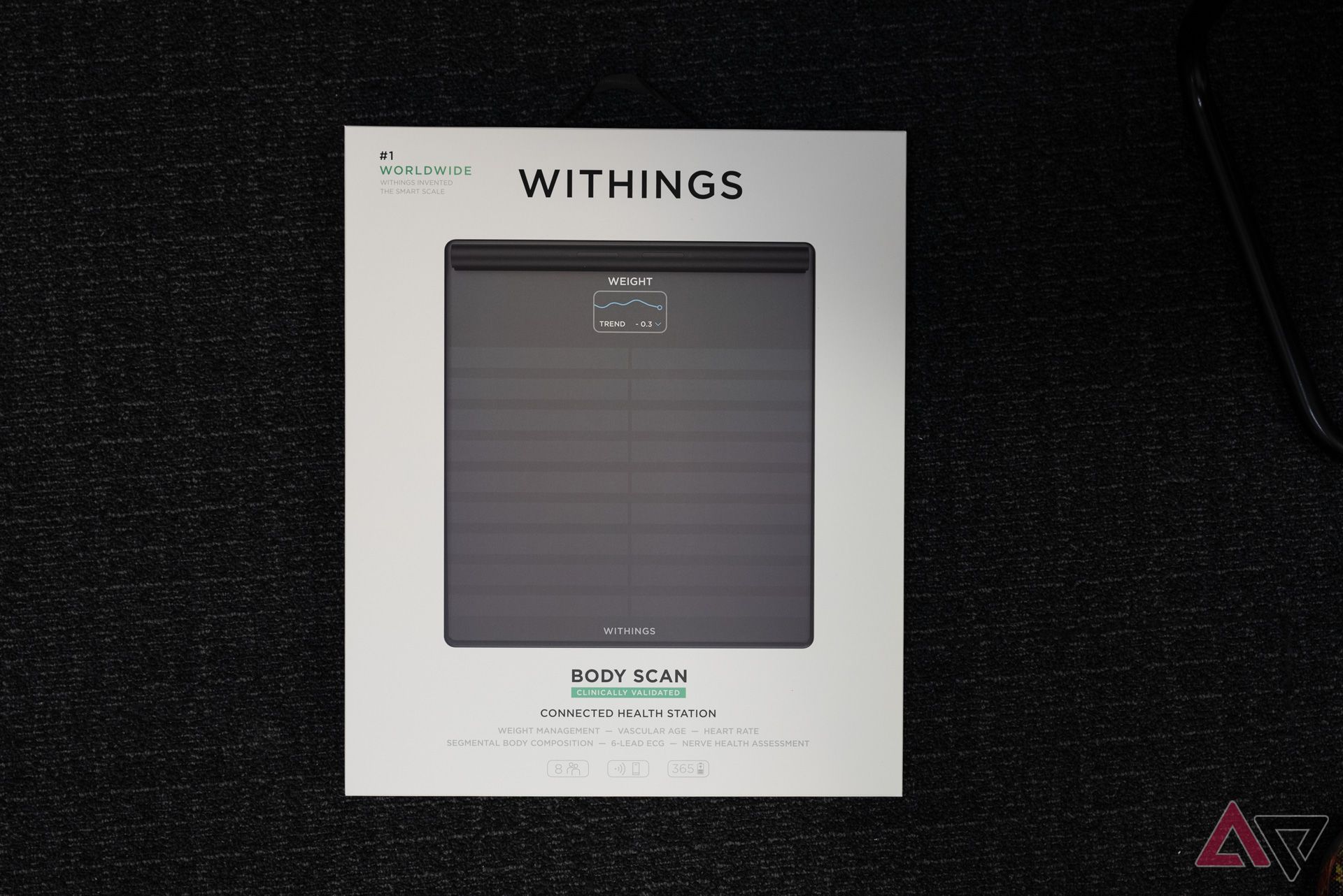 The Withings Body Scan bathroom scale box