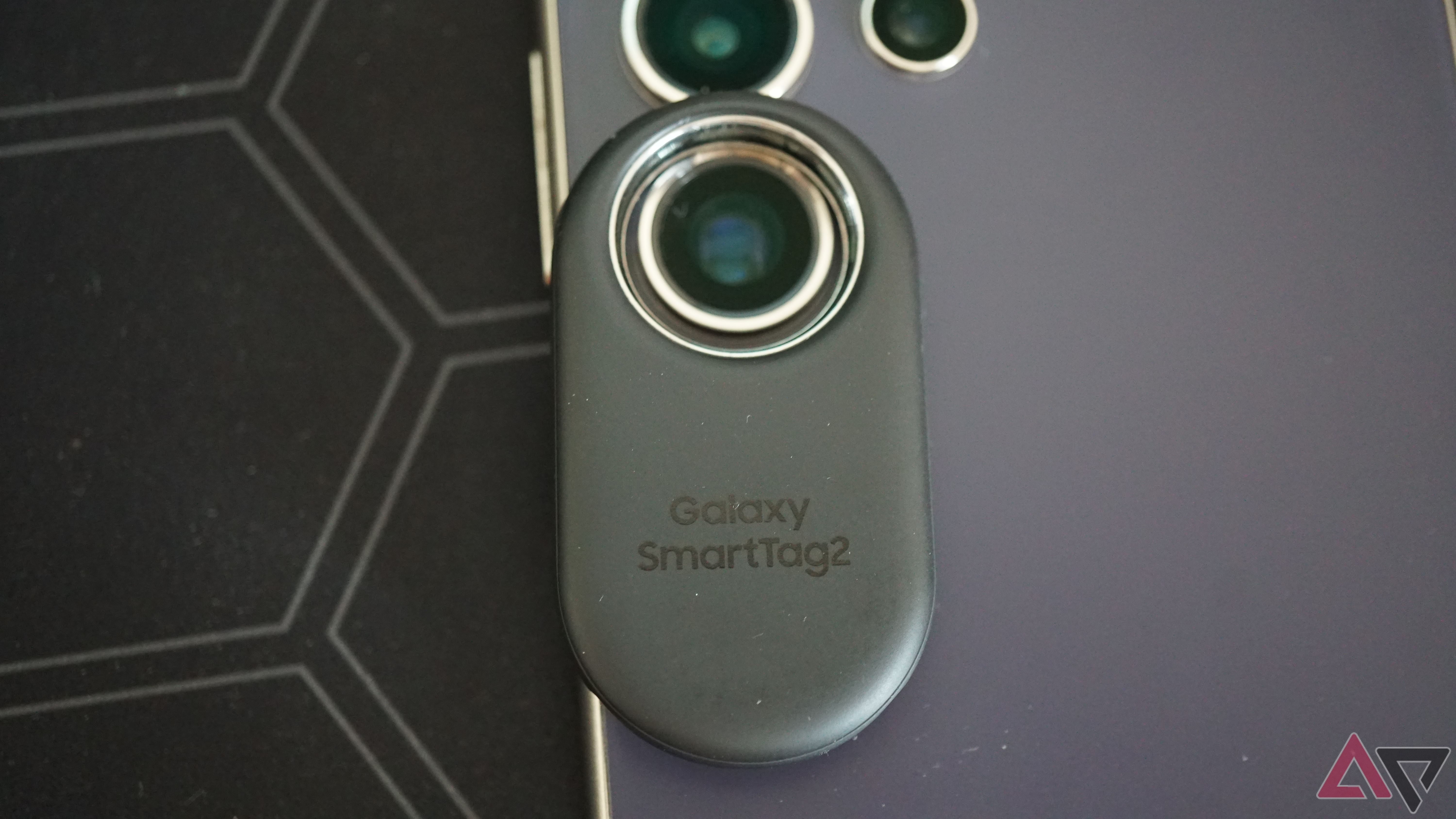 A closeup of the Samsung Galaxy SmartTag 2