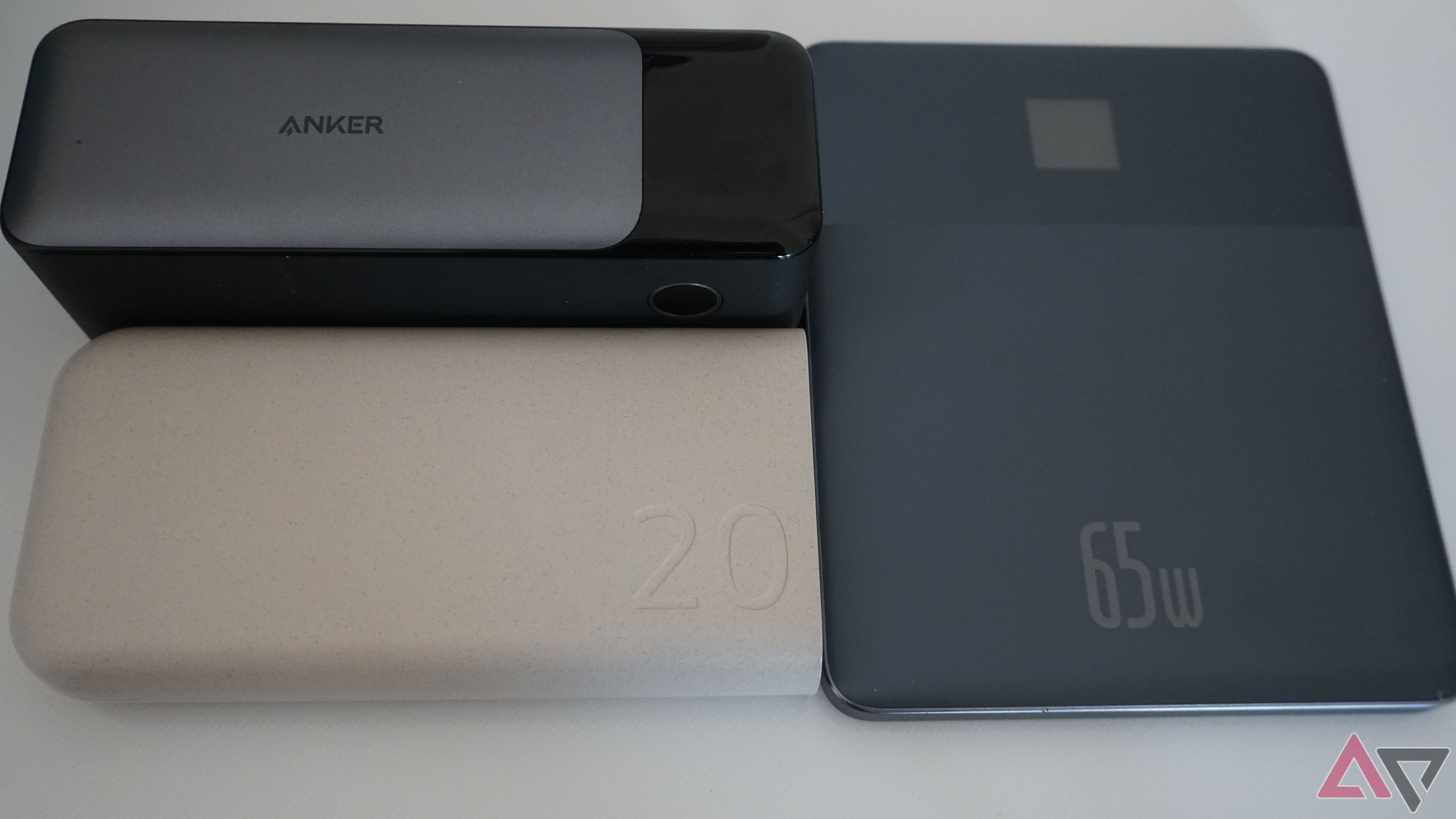 A photo of the Samsung 20K 45W Power Bank with competitors 