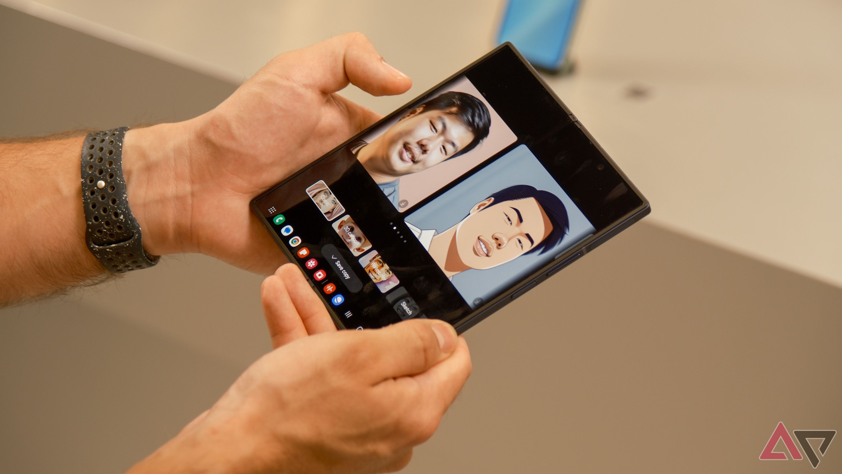 Samsung Galaxy Z Fold 6 showing different AI drawn images