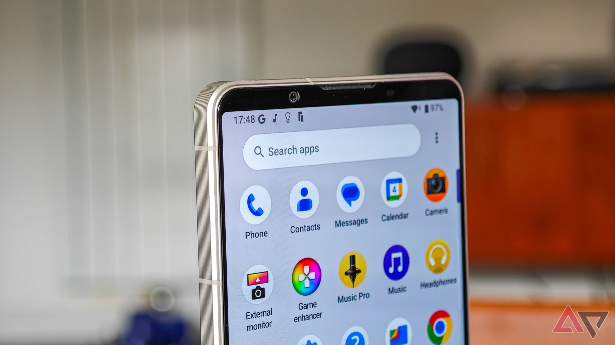 A photo of the Sony Xperia 1 VI showing the top half of the screen with the App Drawer open