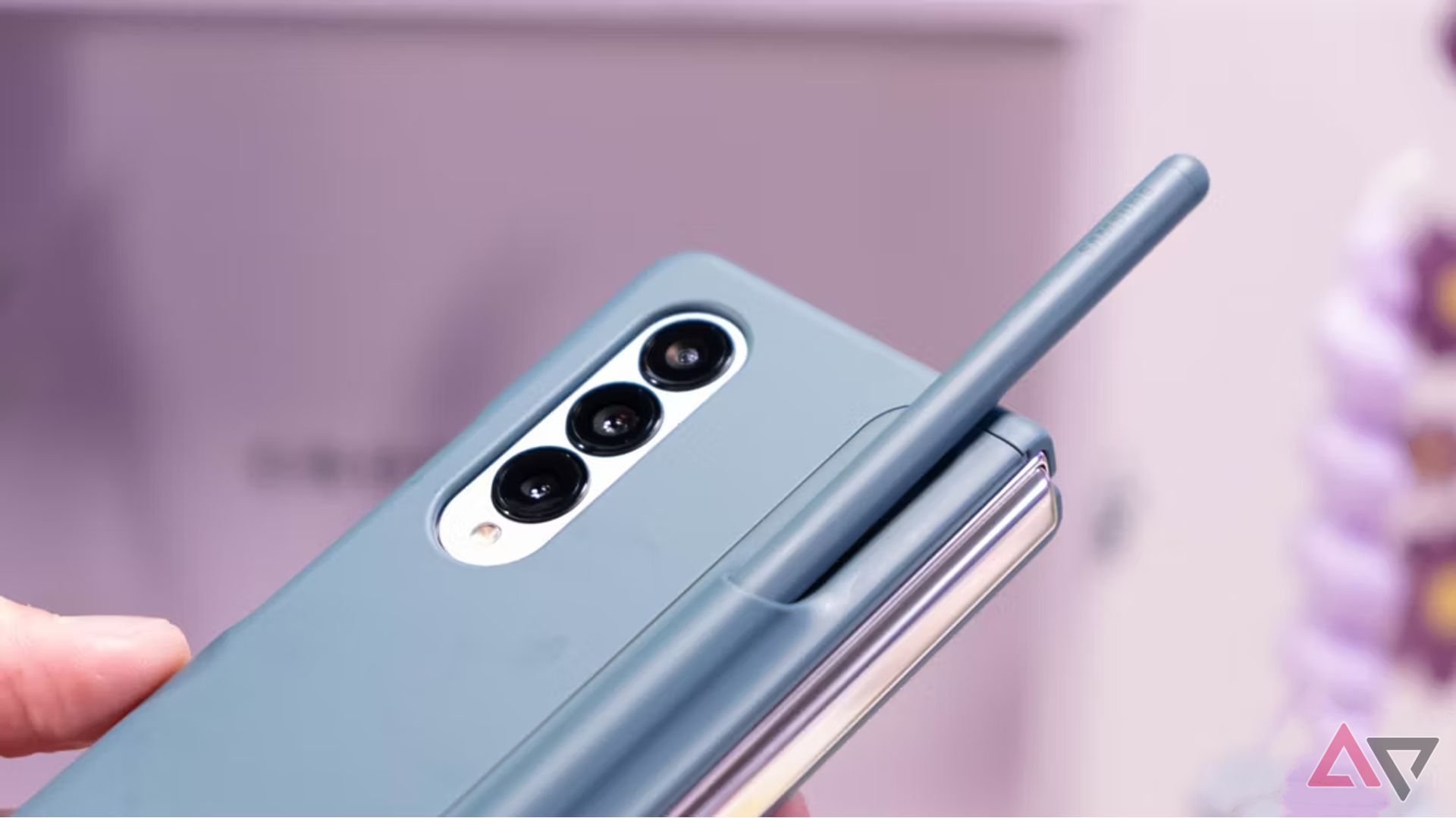 A photo of the Galaxy Z Fold 4 in an S Pen case