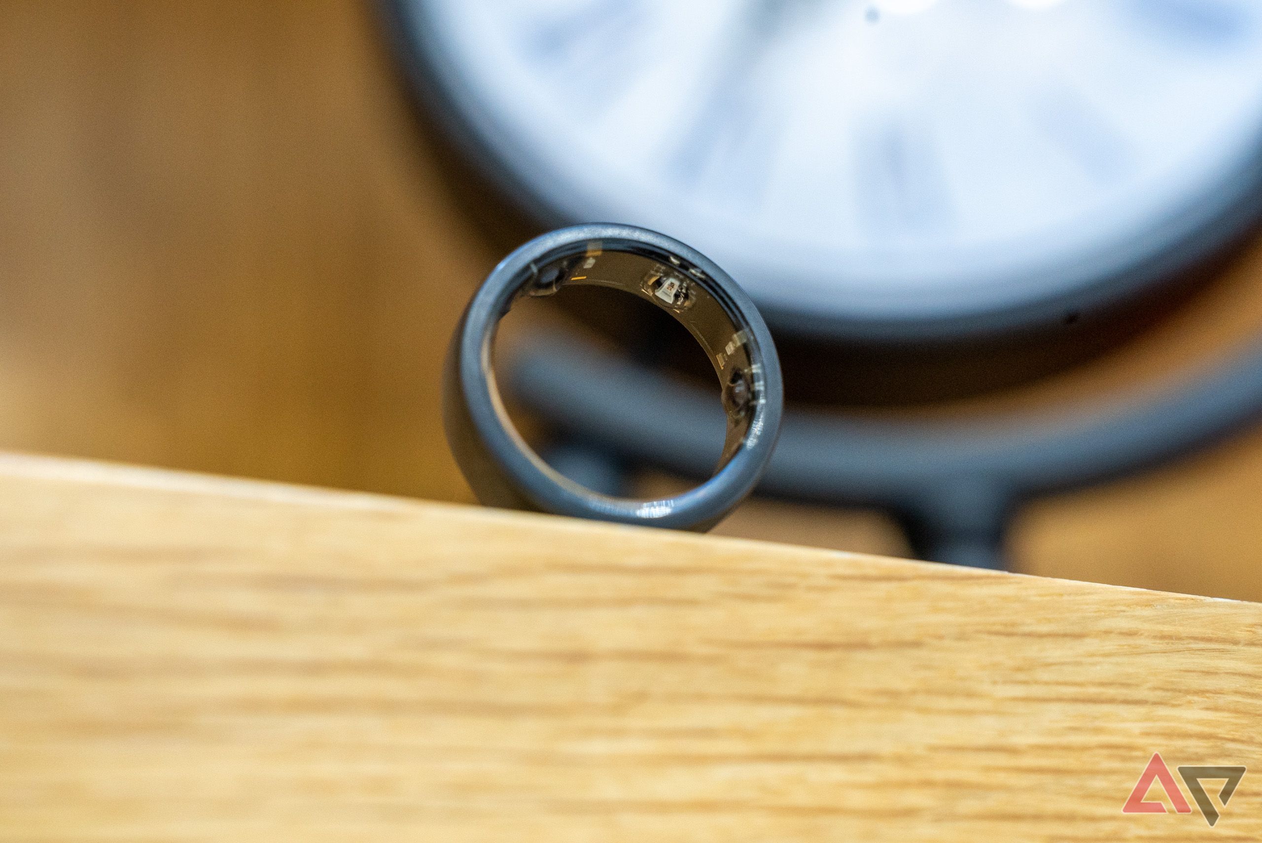 Upwards angle shot of the Oura Ring