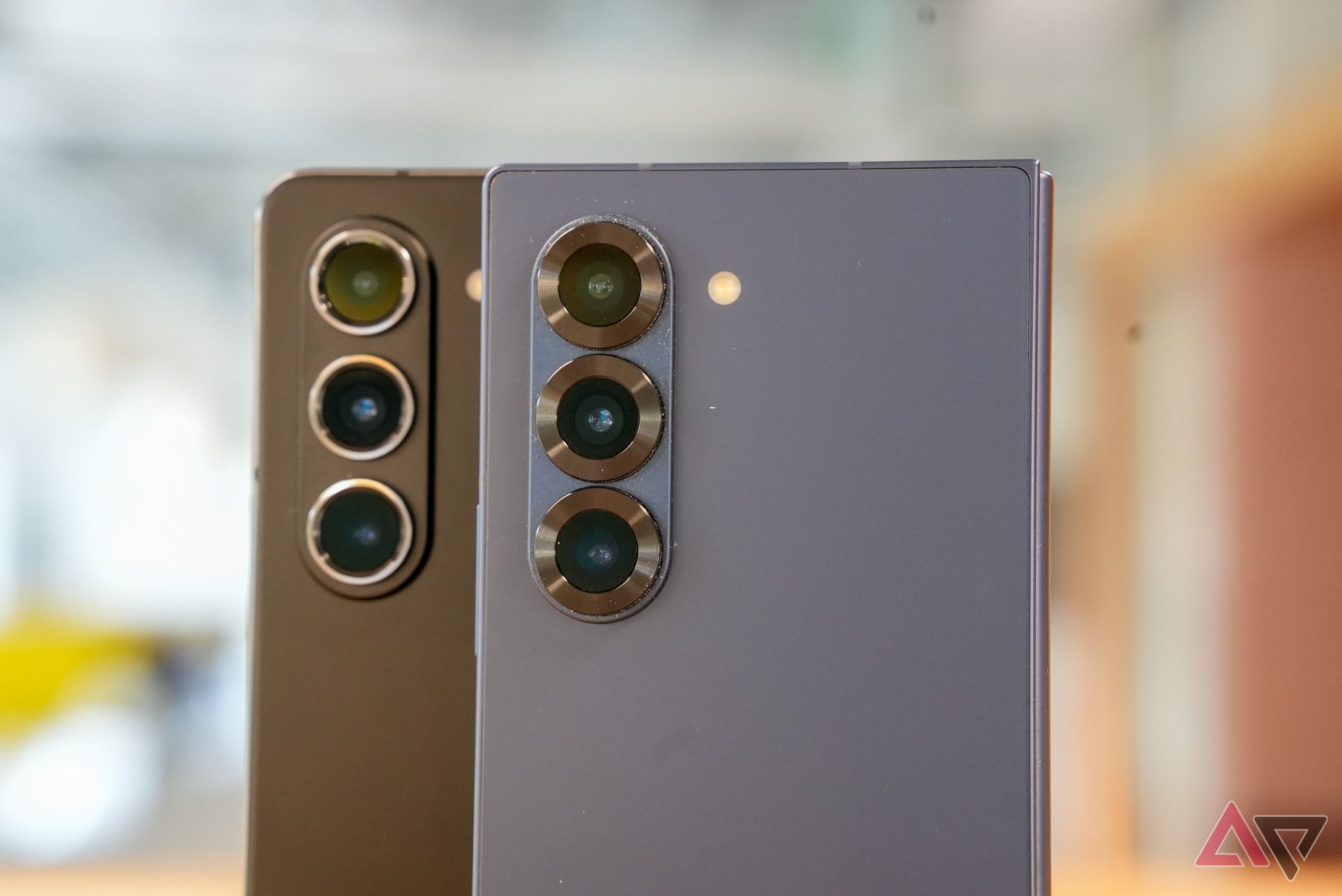 Close up of Z Fold 6 and Z Fold 5 cameras