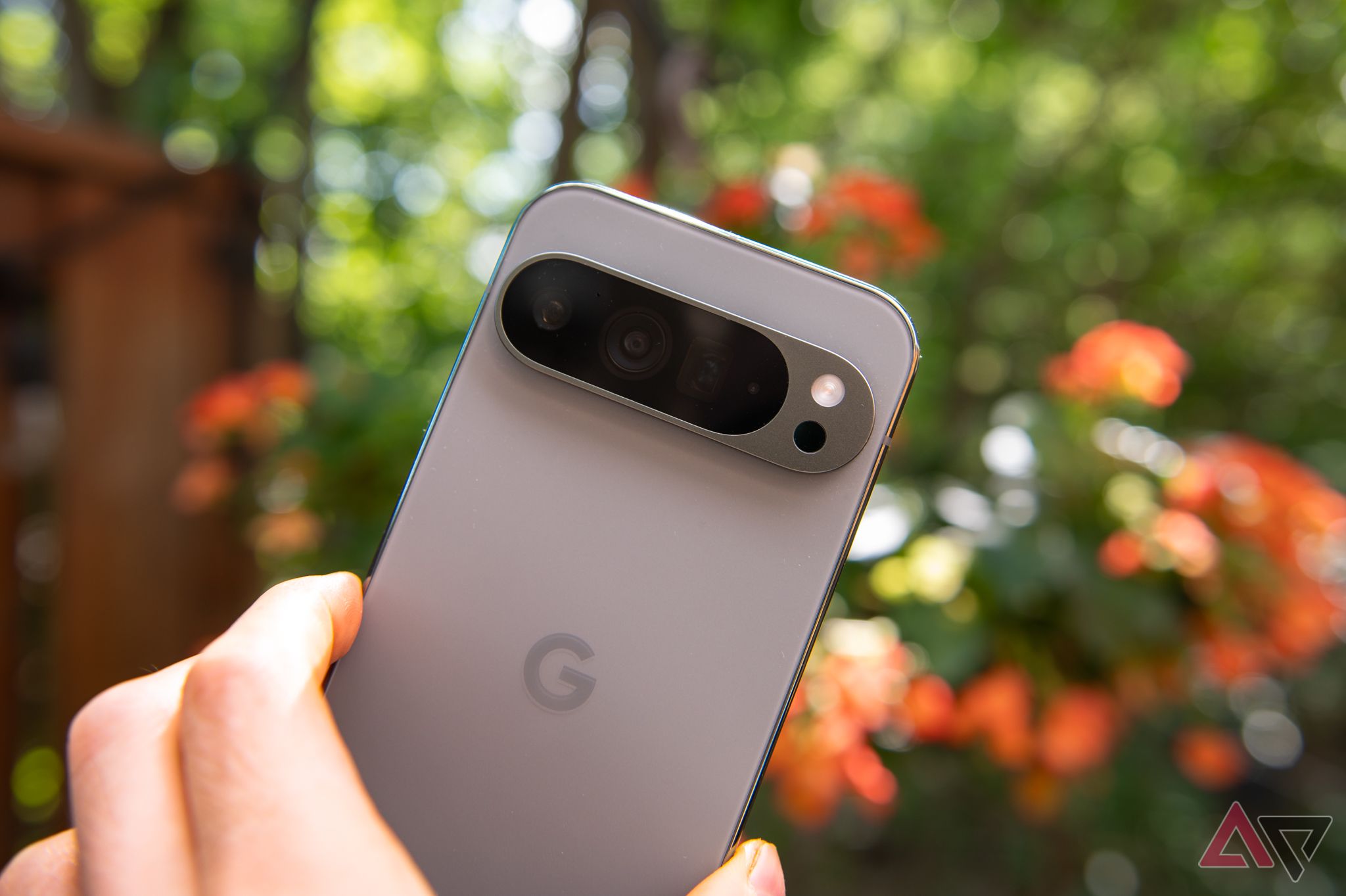 Google Pixel 9 Pro XL in hand showing back