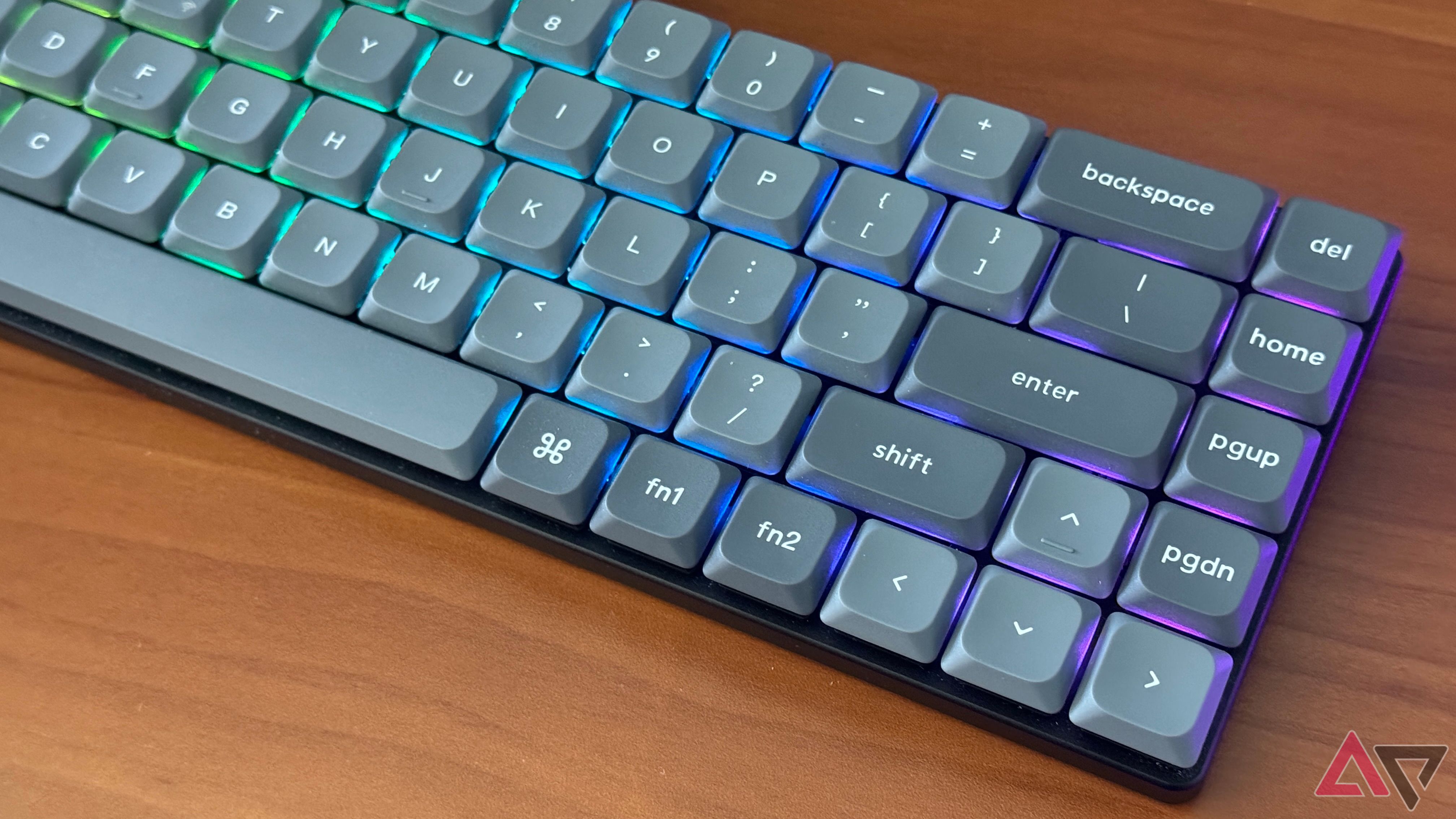 RGB lit arrow keys of the Keychron K7 Max