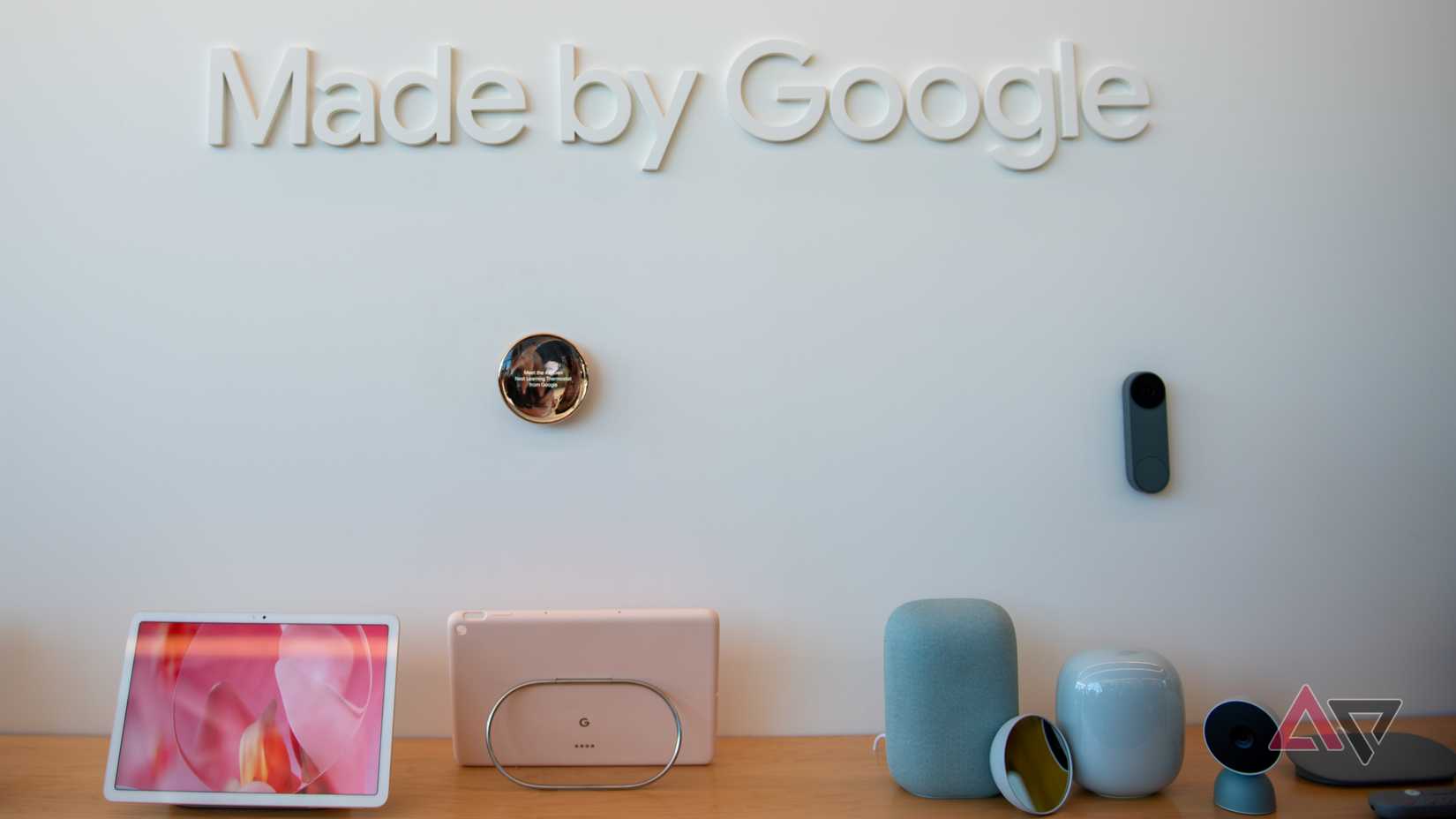 made by google sign with accessories