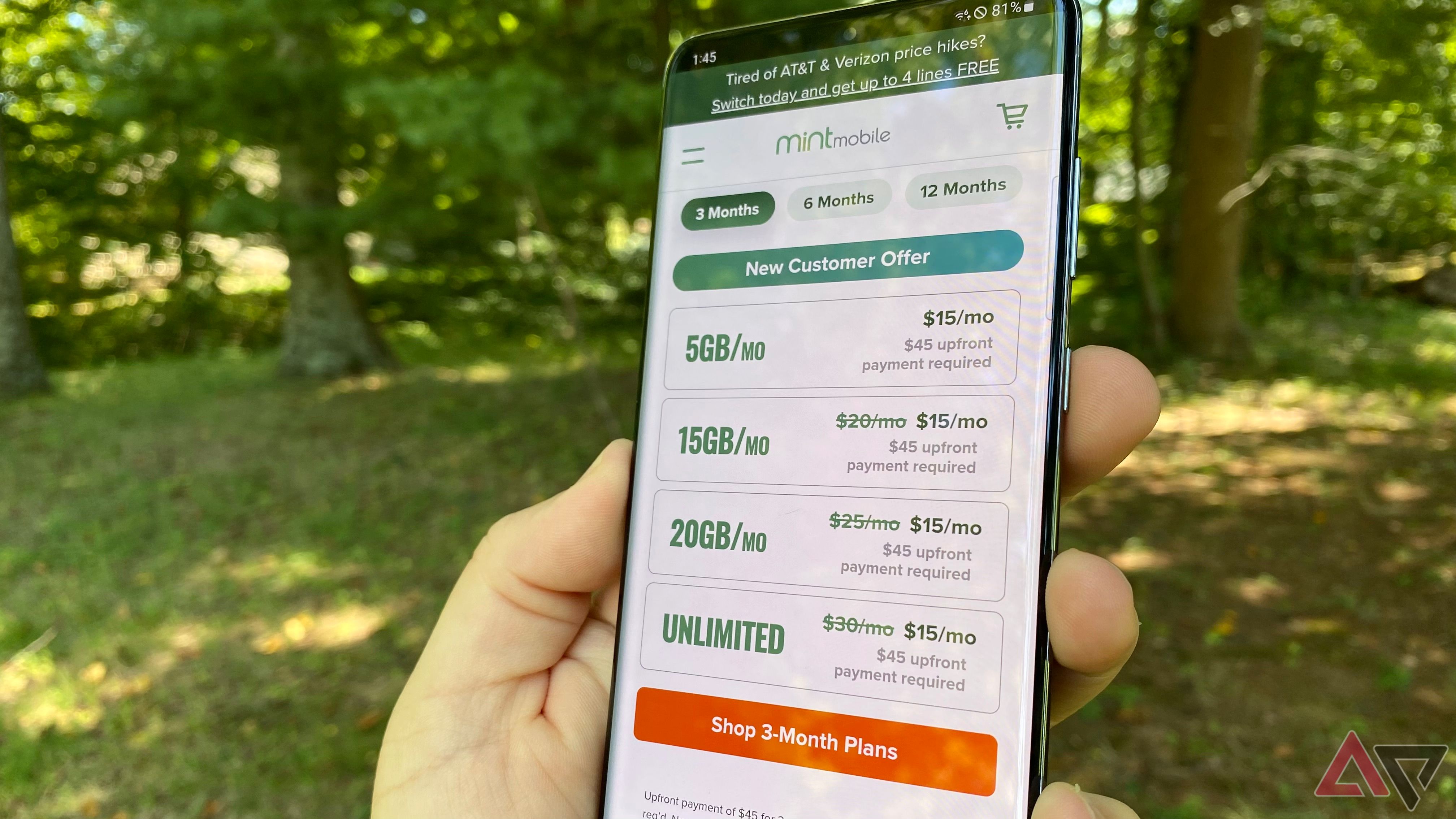 Mint Mobile plans page