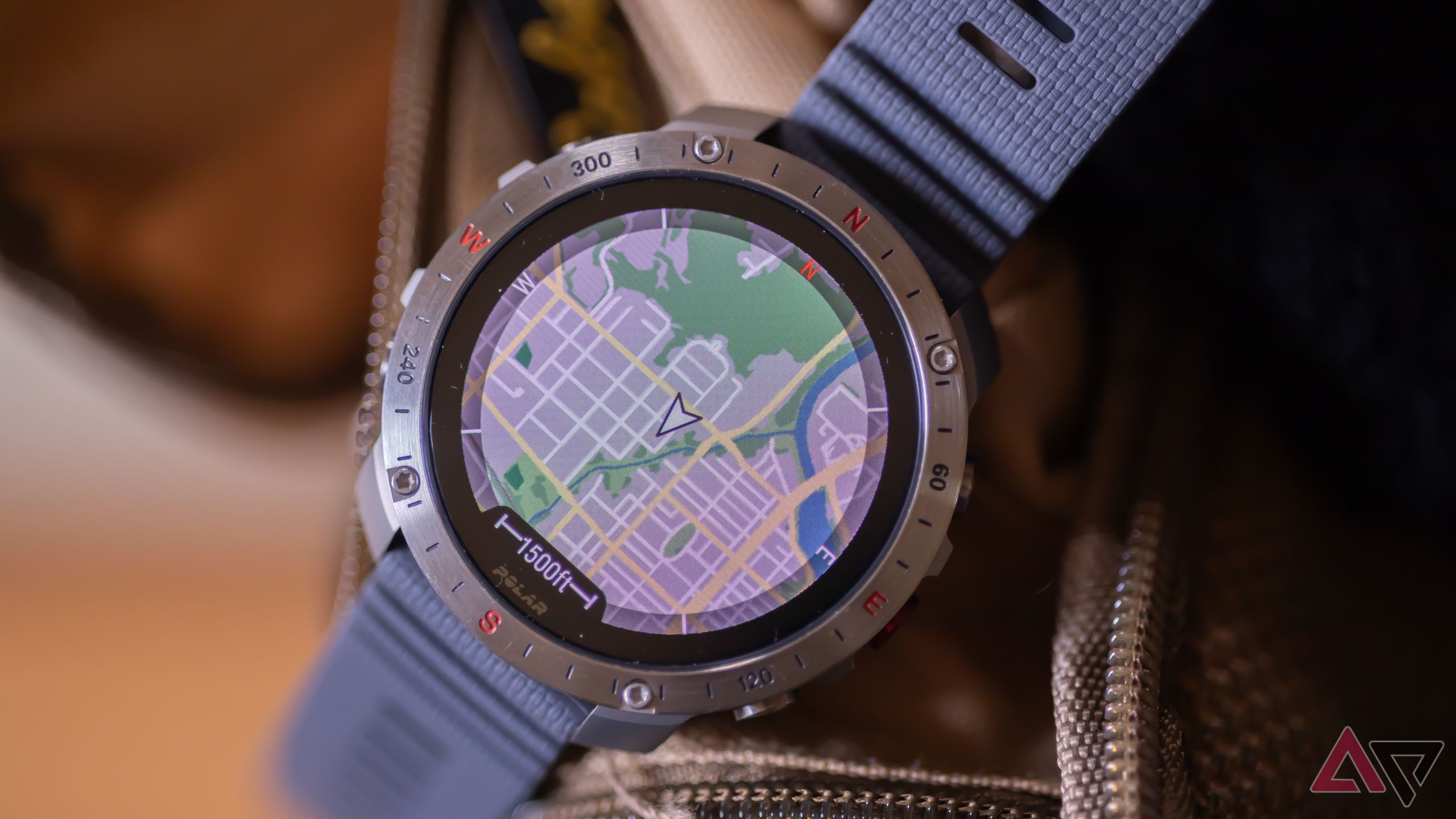 Map screen on Polar Grit X2 Pro smartwatch