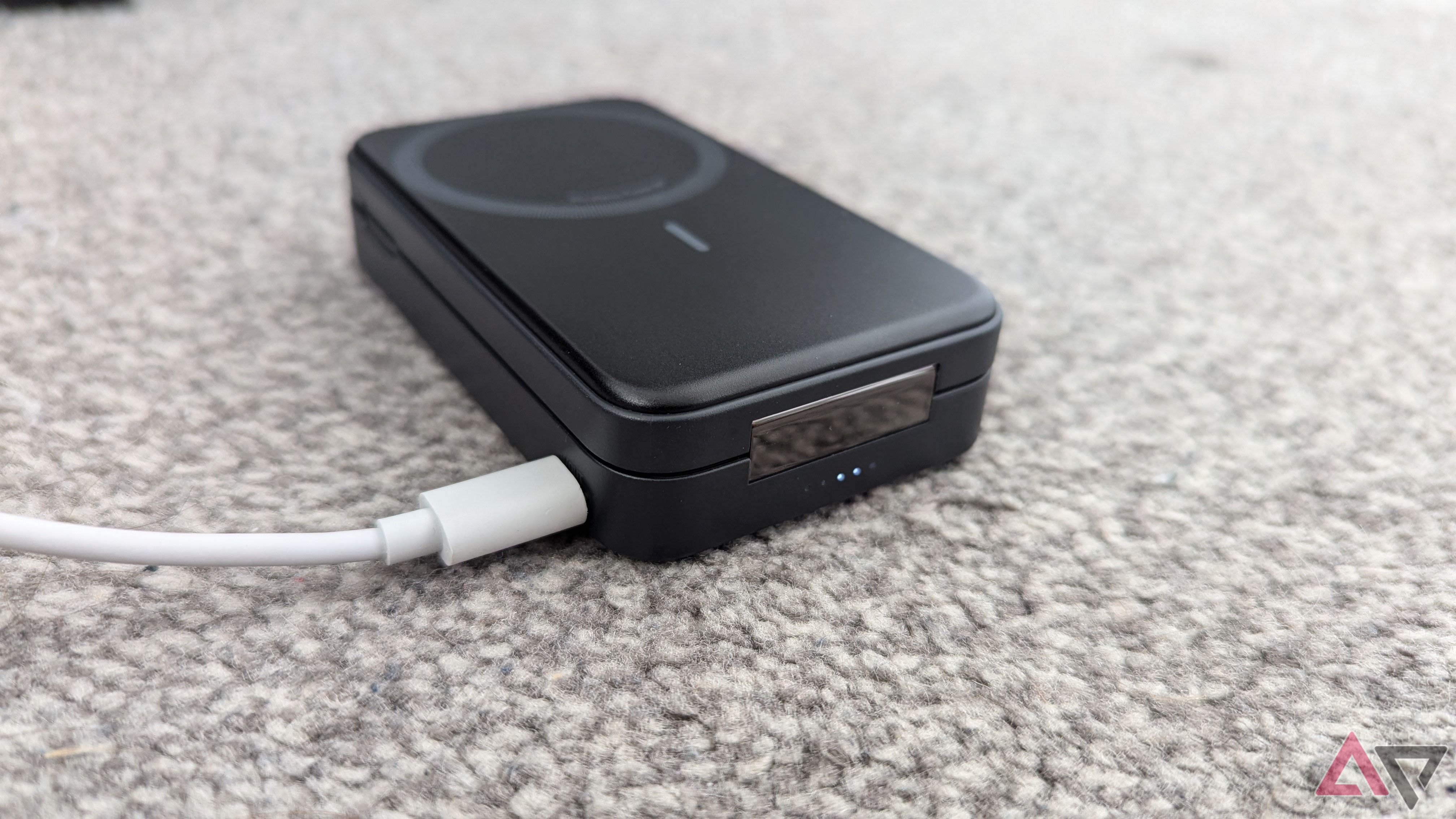 Anker MagGo 6,600mAh Power Bank being charged with USB-C cable