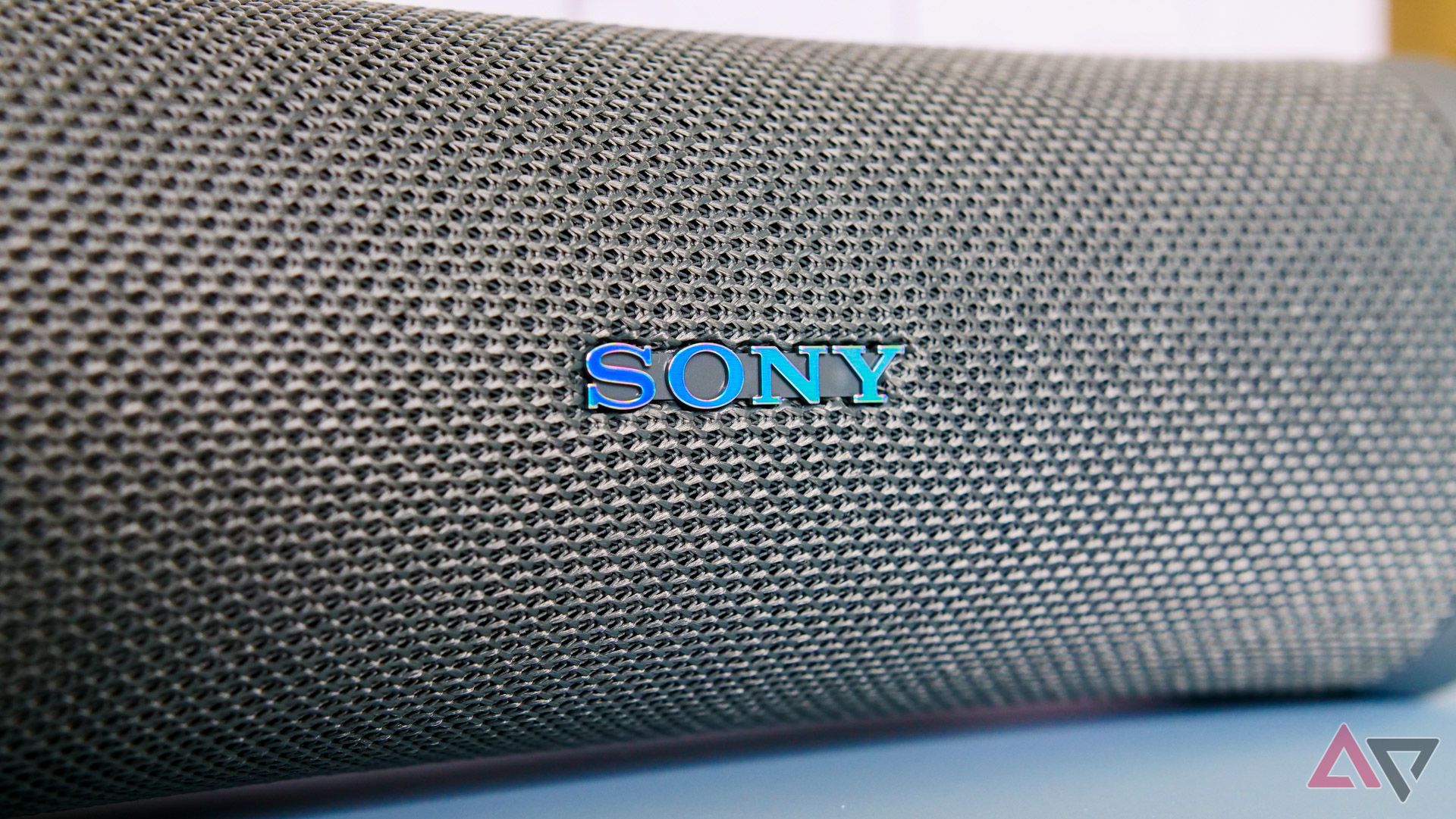 A close up on the Sony Ult Field 1 speaker's logo.