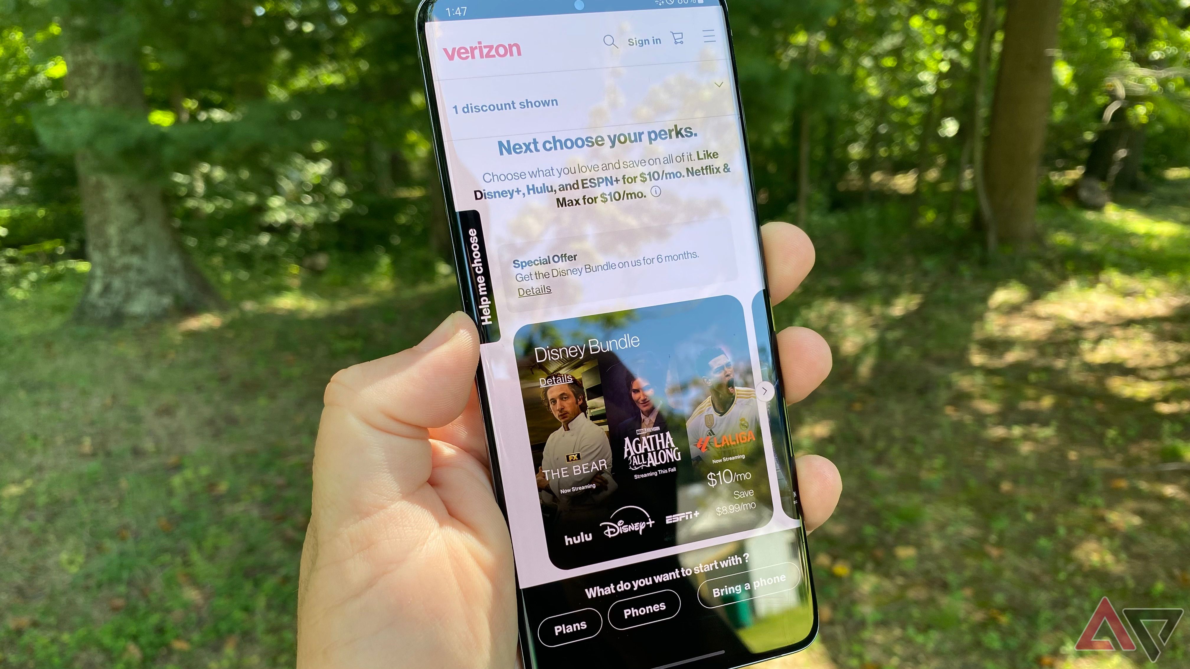 Verizon Wireless Disney Bundle add-on page